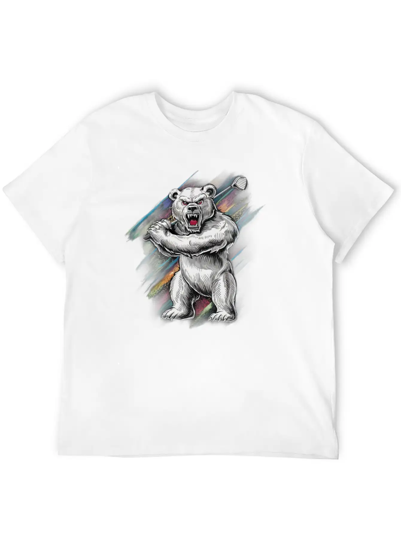 Bear Playing Golf, Big Bear Golfer Player Sport Basic Graphic T-Shirt – Daily Comfort In Soft Cotton