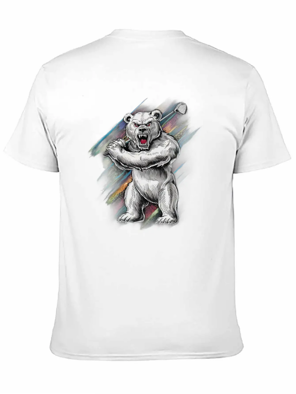 Bear Playing Golf, Big Bear Golfer Player Sport Basic Graphic T-Shirt – Daily Comfort In Soft Cotton