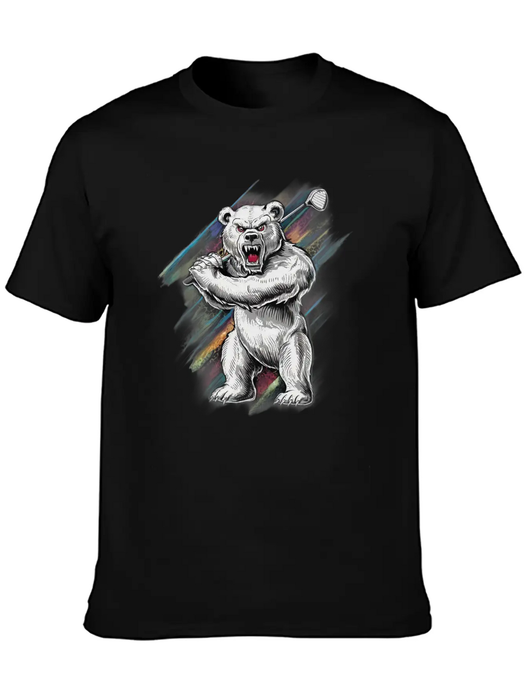 Bear Playing Golf, Big Bear Golfer Player Sport Basic Graphic T-Shirt – Daily Comfort In Soft Cotton