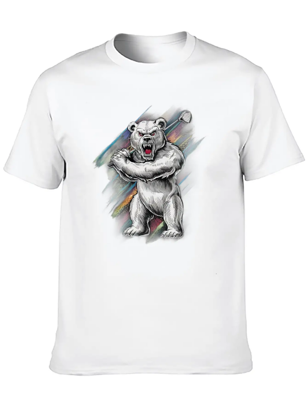 Bear Playing Golf, Big Bear Golfer Player Sport Basic Graphic T-Shirt – Daily Comfort In Soft Cotton