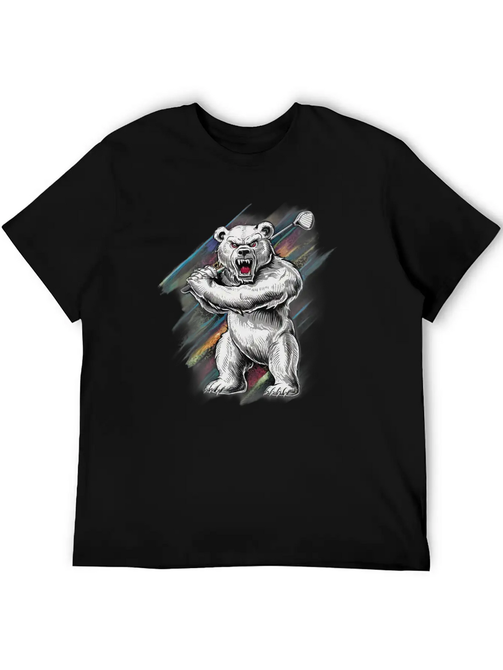Bear Playing Golf, Big Bear Golfer Player Sport Basic Graphic T-Shirt – Daily Comfort In Soft Cotton