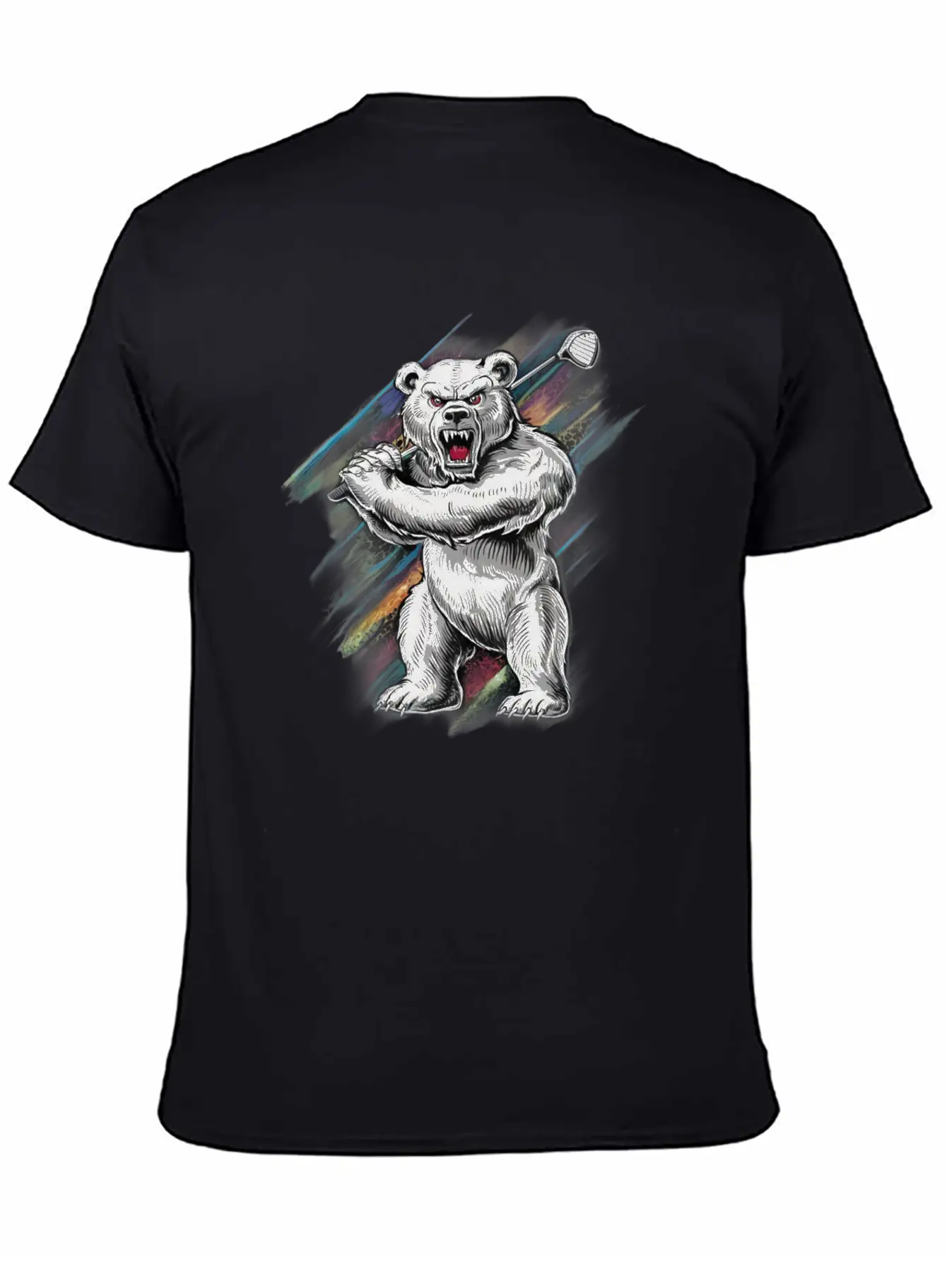 Bear Playing Golf, Big Bear Golfer Player Sport Basic Graphic T-Shirt – Daily Comfort In Soft Cotton