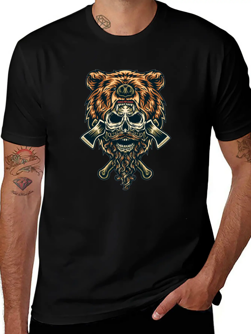 Bear & Skull Basic Graphic T-Shirt – Daily Comfort In Soft Cotton