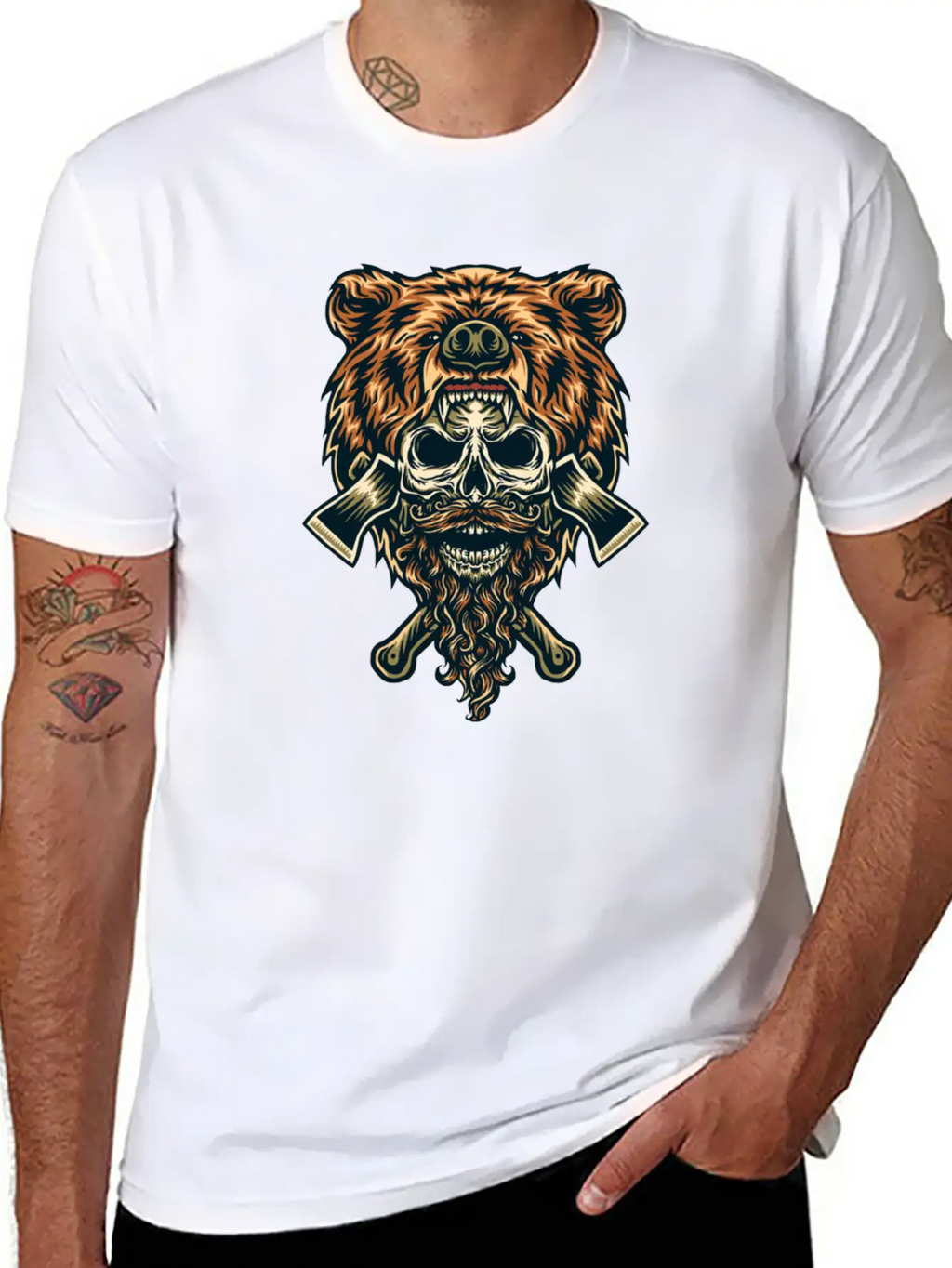 Bear & Skull Basic Graphic T-Shirt – Daily Comfort In Soft Cotton