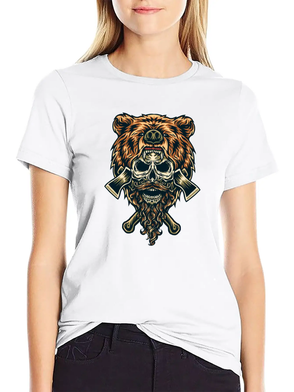 Bear & Skull Basic Graphic T-Shirt – Daily Comfort In Soft Cotton