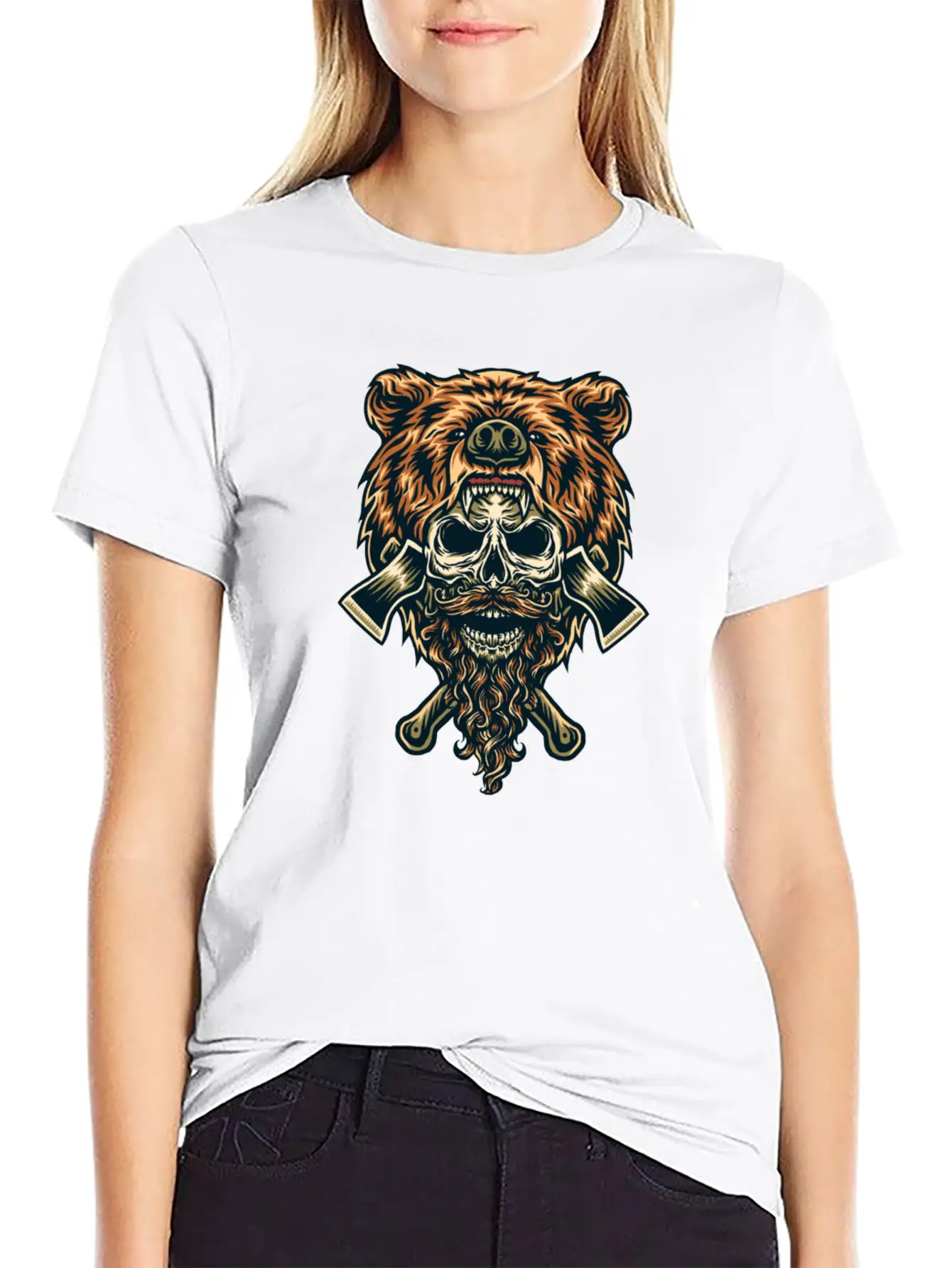 Bear & Skull Basic Graphic T-Shirt – Daily Comfort In Soft Cotton