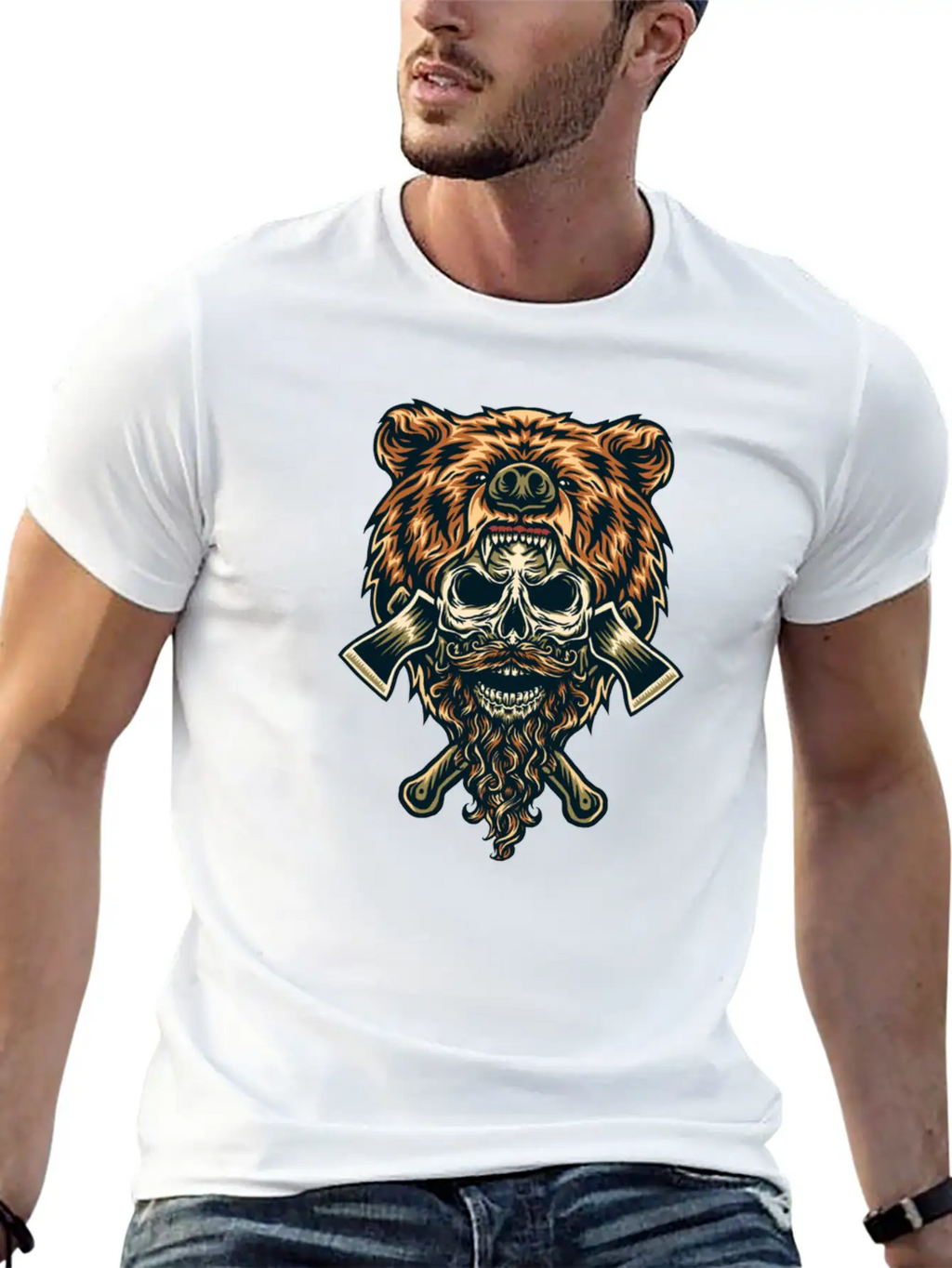 Bear & Skull Basic Graphic T-Shirt – Daily Comfort In Soft Cotton