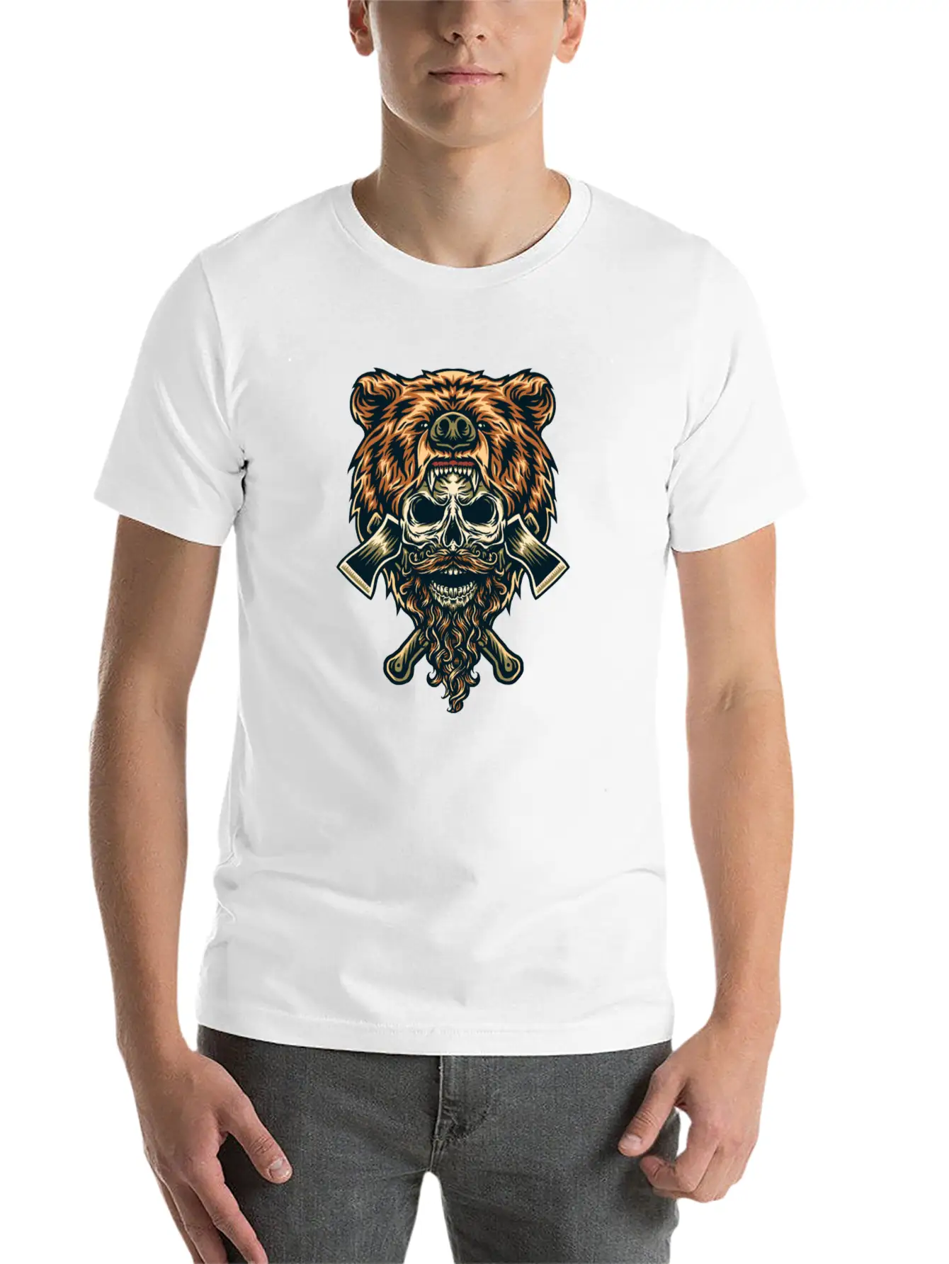 Bear & Skull Basic Graphic T-Shirt – Daily Comfort In Soft Cotton