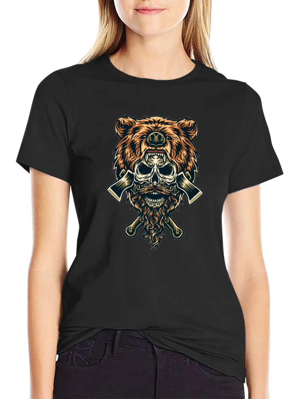 Bear & Skull Basic Graphic T-Shirt – Daily Comfort In Soft Cotton