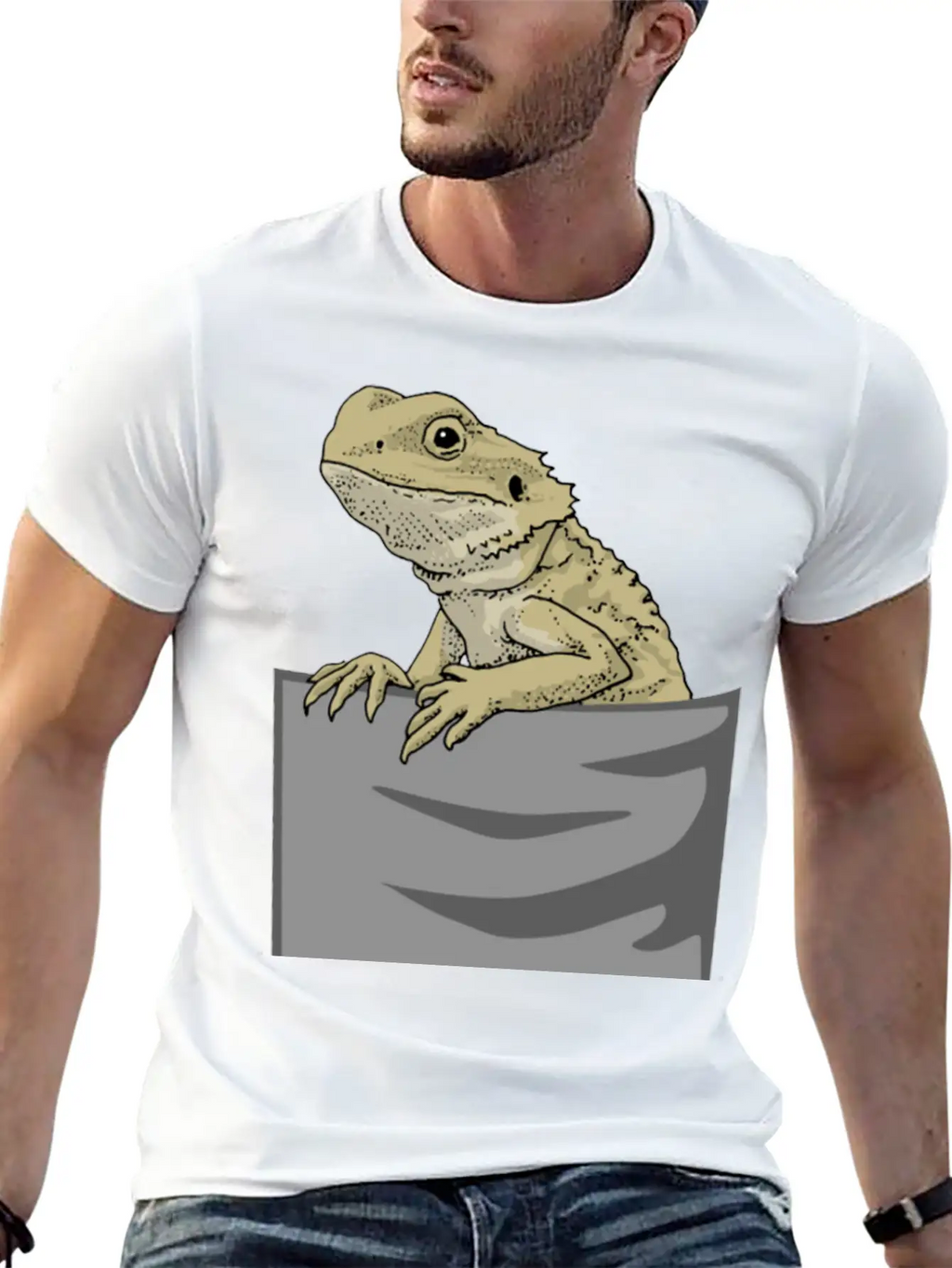 Bearded Dragon Pocket Funny Bearded Dragon Timeless Short Sleeve Tee – Comfy And Minimalist Design