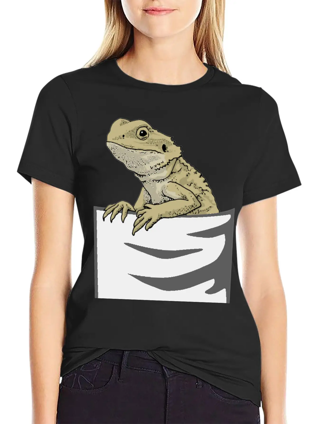 Bearded Dragon Pocket Funny Bearded Dragon Timeless Short Sleeve Tee – Comfy And Minimalist Design