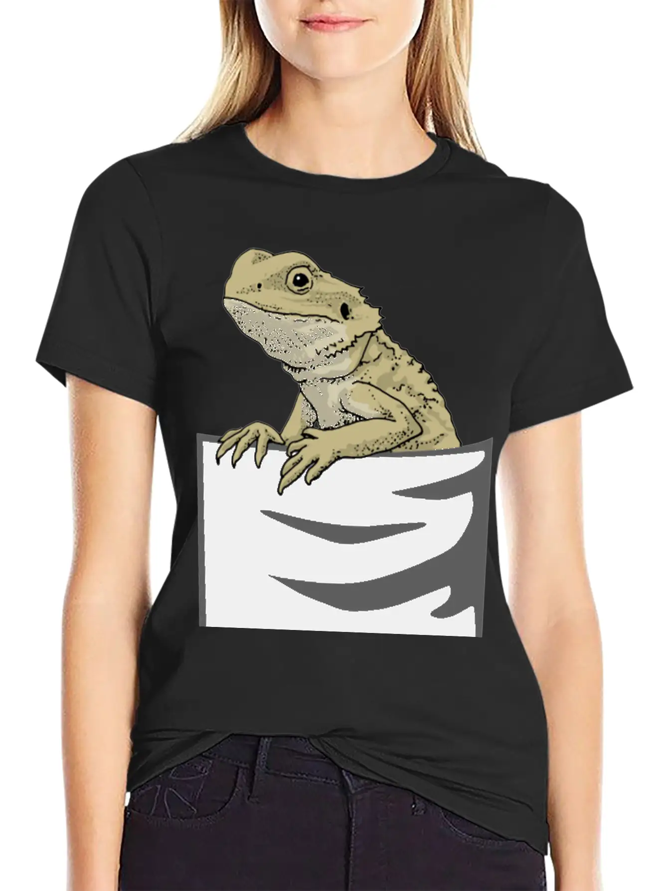 Bearded Dragon Pocket Funny Bearded Dragon Timeless Short Sleeve Tee – Comfy And Minimalist Design