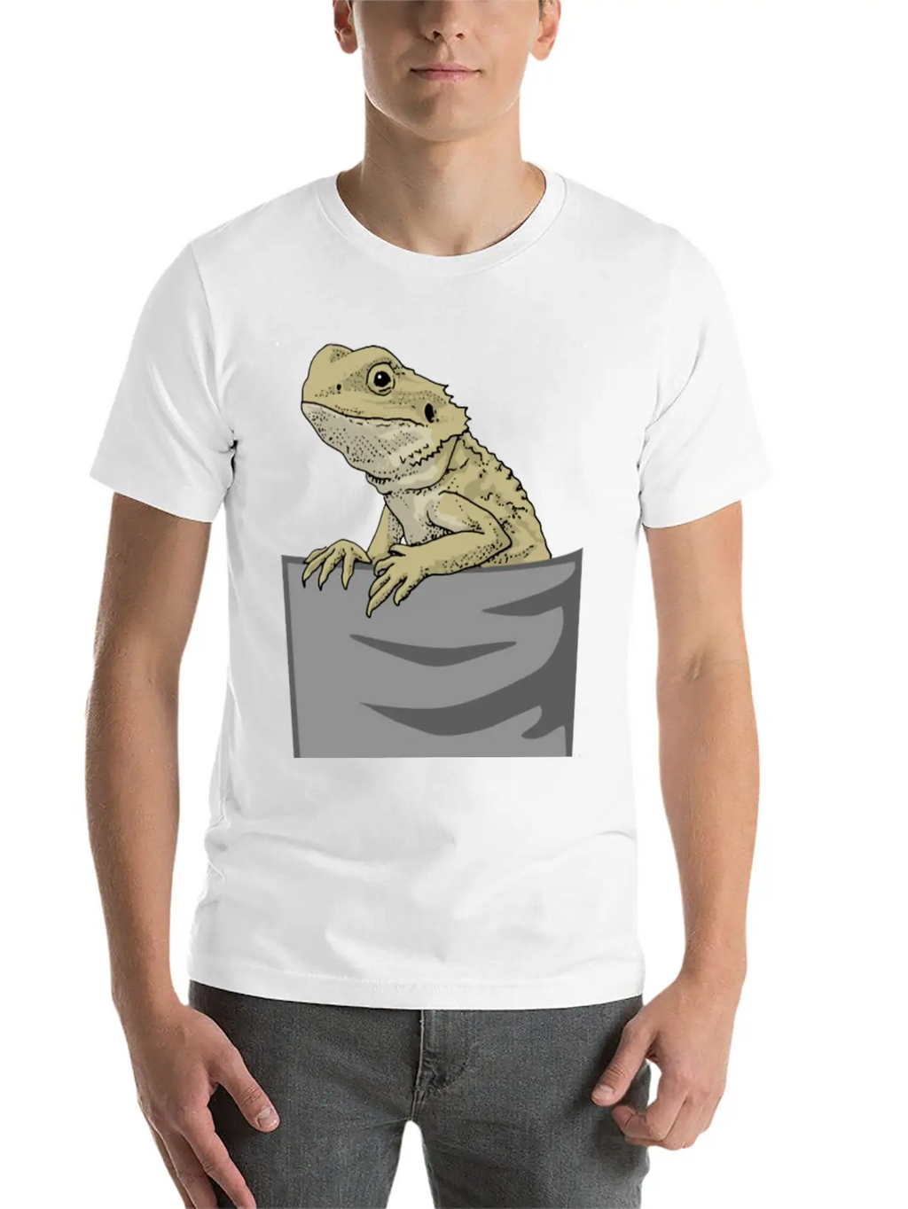 Bearded Dragon Pocket Funny Bearded Dragon Timeless Short Sleeve Tee – Comfy And Minimalist Design