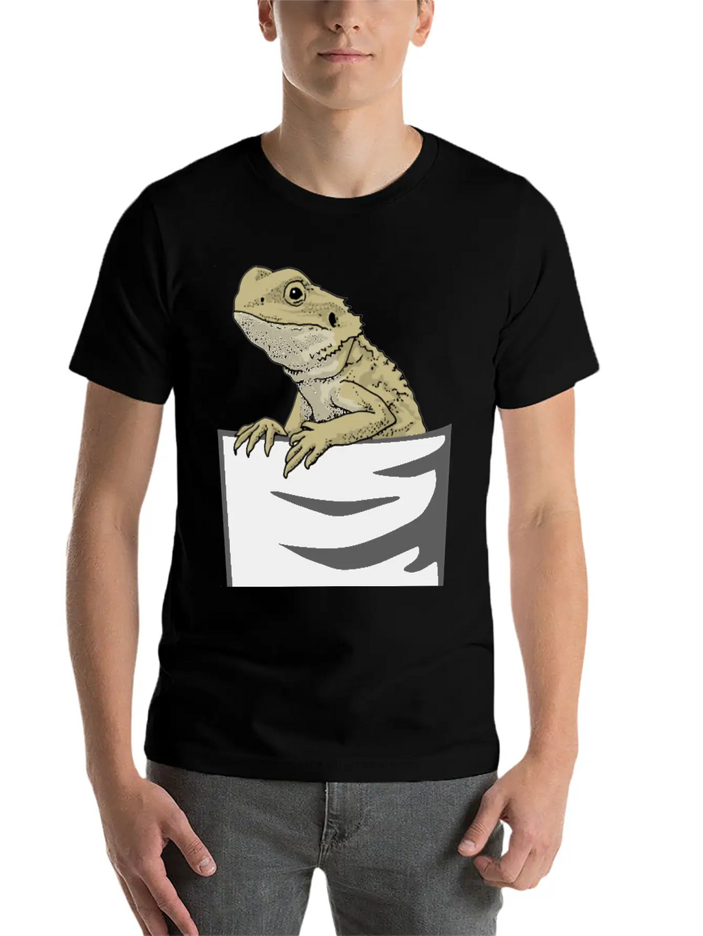 Bearded Dragon Pocket Funny Bearded Dragon Timeless Short Sleeve Tee – Comfy And Minimalist Design