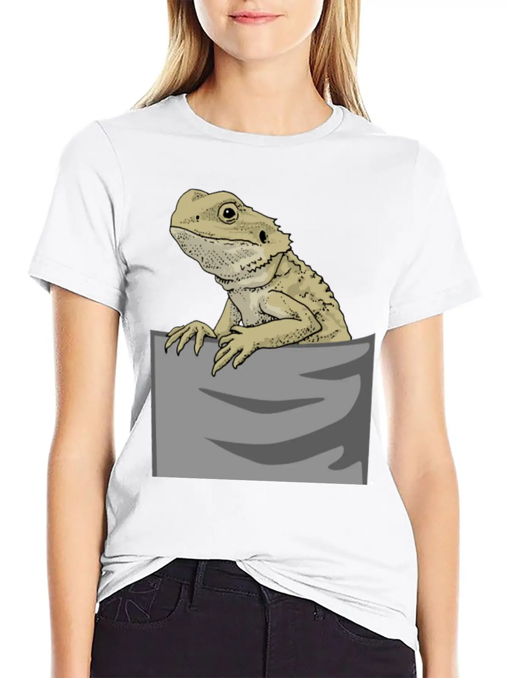 Bearded Dragon Pocket Funny Bearded Dragon Timeless Short Sleeve Tee – Comfy And Minimalist Design