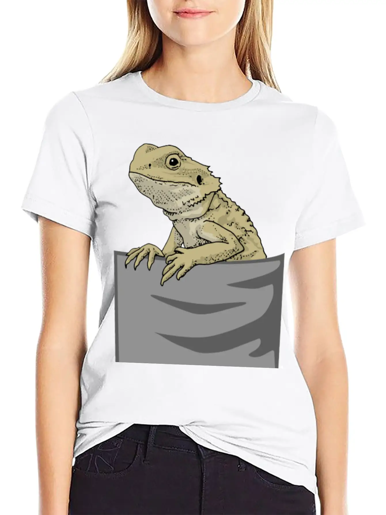 Bearded Dragon Pocket Funny Bearded Dragon Timeless Short Sleeve Tee – Comfy And Minimalist Design