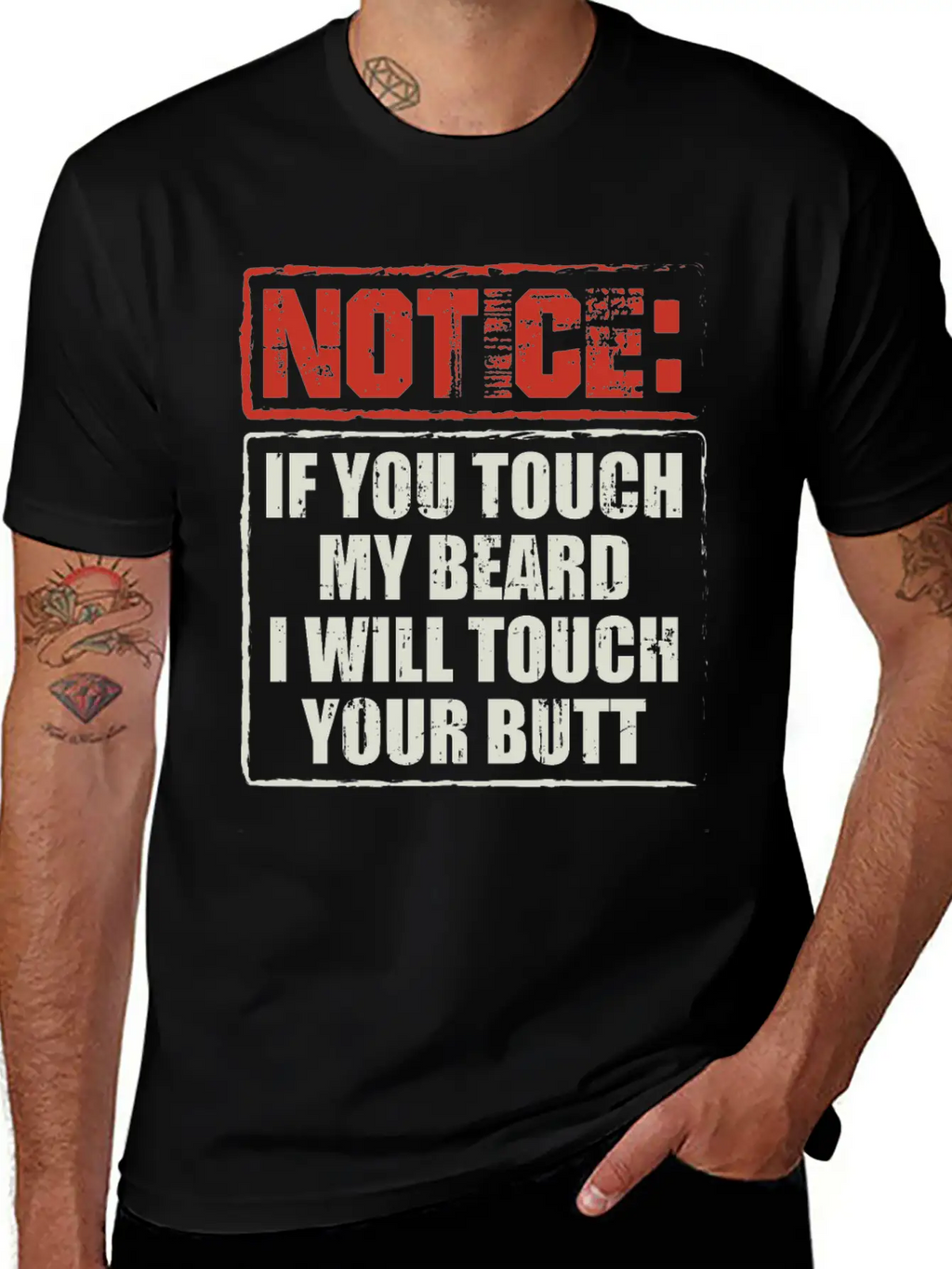 Beards | If You Touch My Beard | Bearded Gift Breathable Soft Cotton T-Shirt – Timeless Casual Look