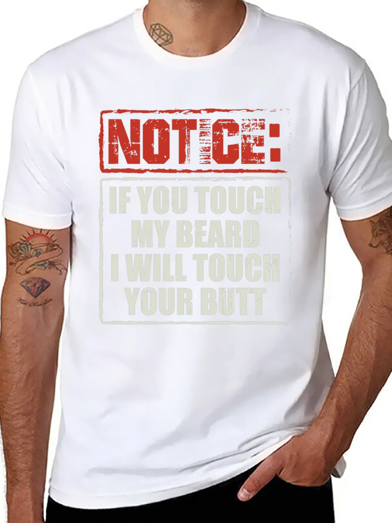 Beards | If You Touch My Beard | Bearded Gift Breathable Soft Cotton T-Shirt – Timeless Casual Look