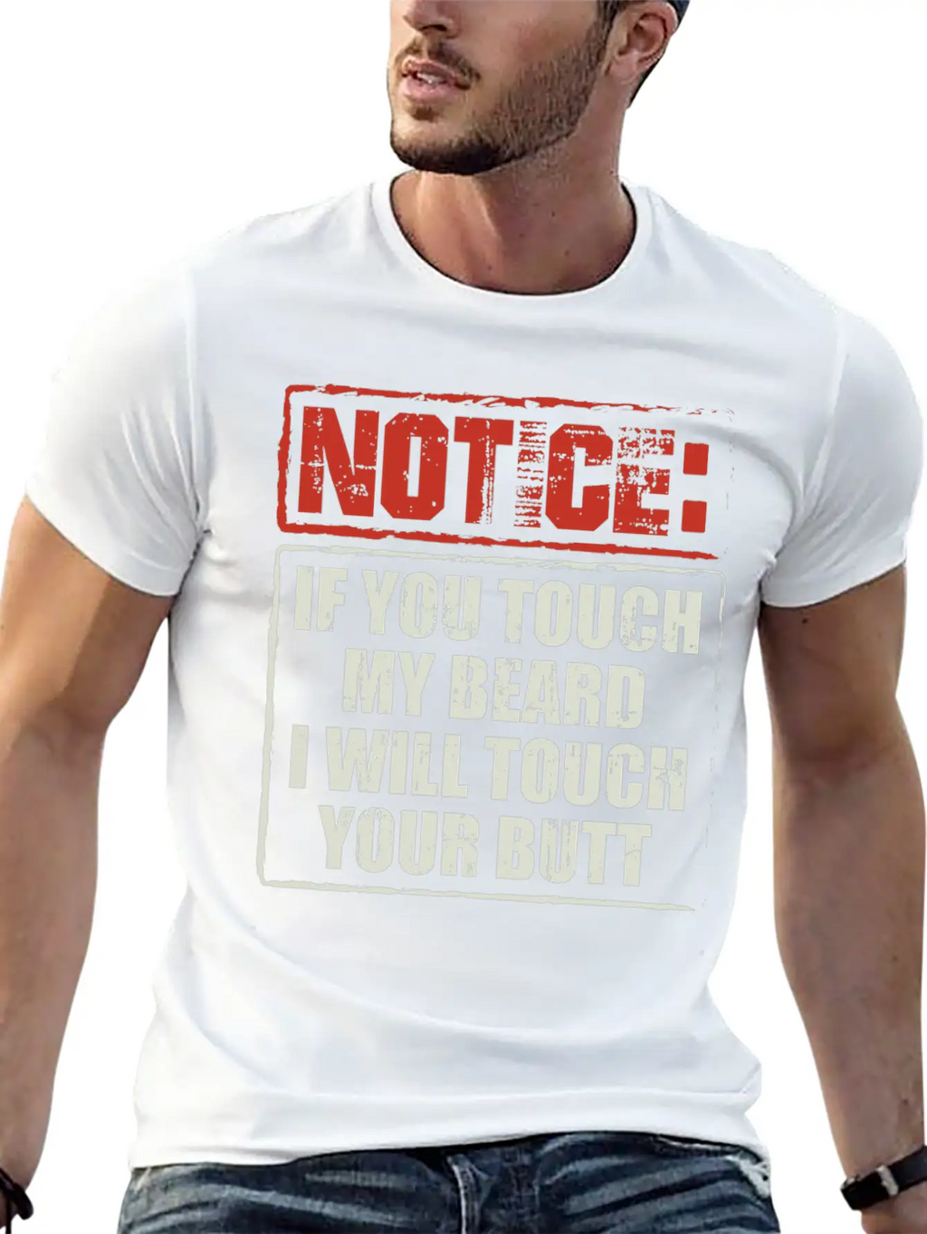 Beards | If You Touch My Beard | Bearded Gift Breathable Soft Cotton T-Shirt – Timeless Casual Look