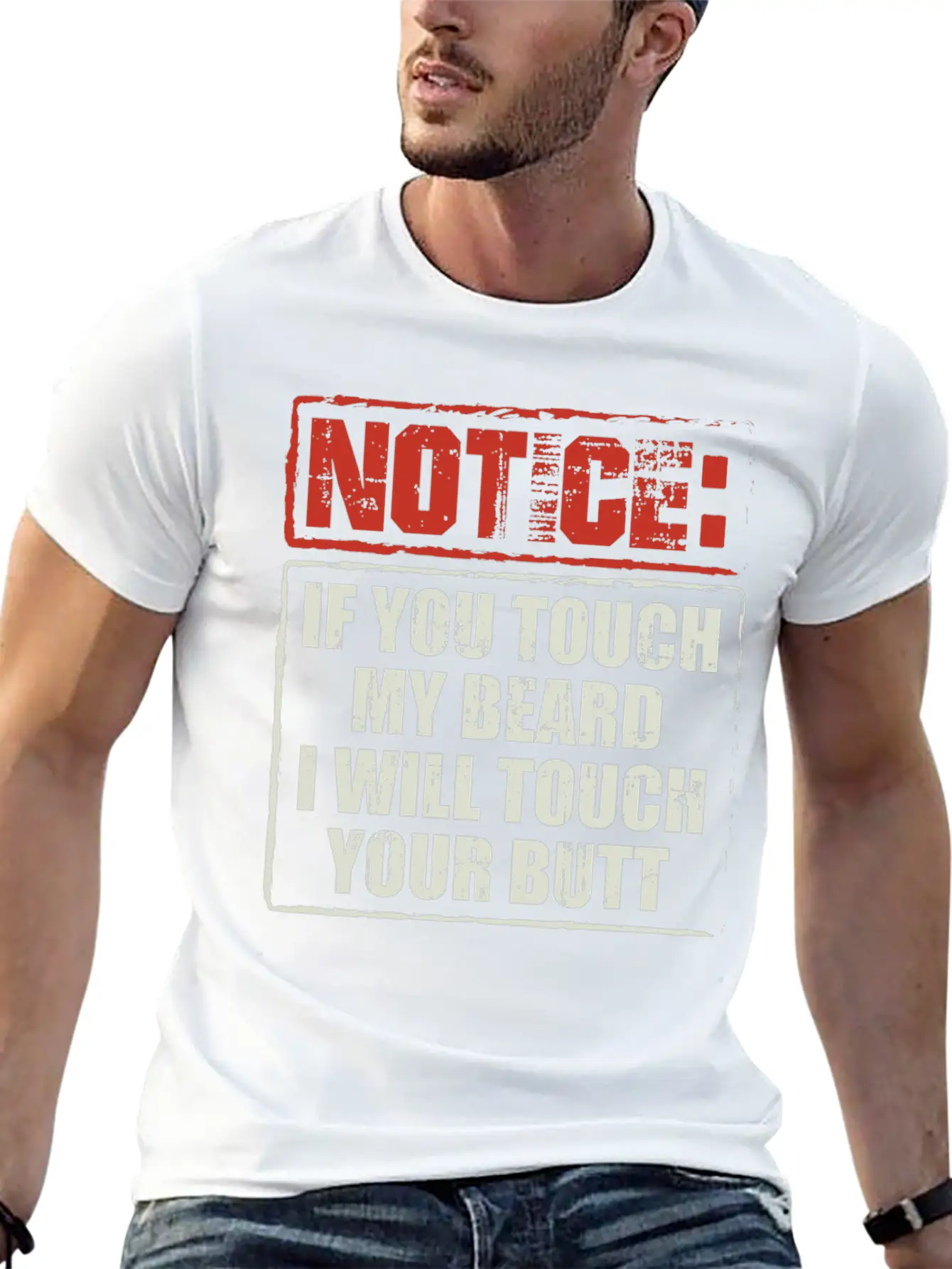 Beards | If You Touch My Beard | Bearded Gift Breathable Soft Cotton T-Shirt – Timeless Casual Look