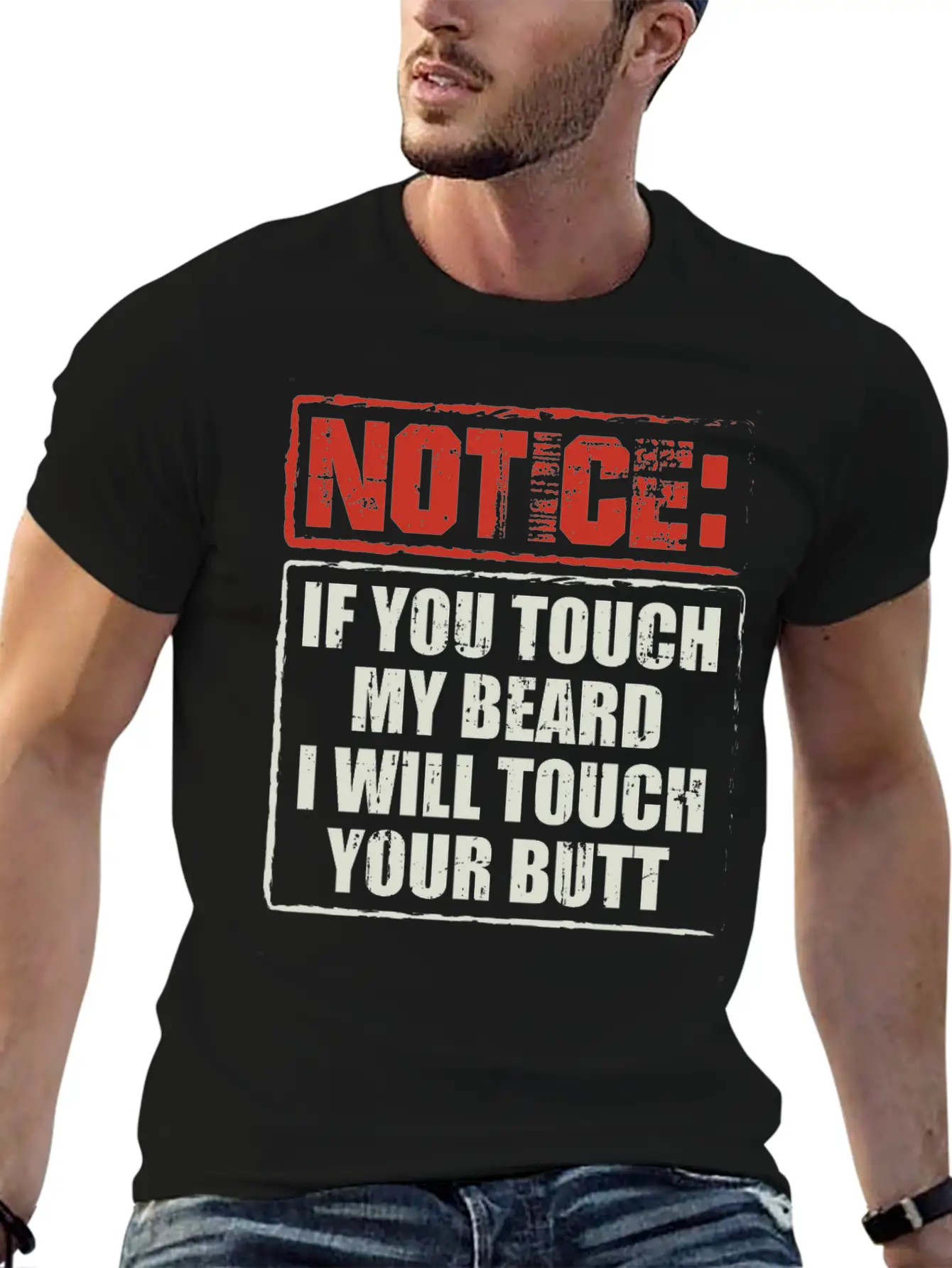Beards | If You Touch My Beard | Bearded Gift Breathable Soft Cotton T-Shirt – Timeless Casual Look