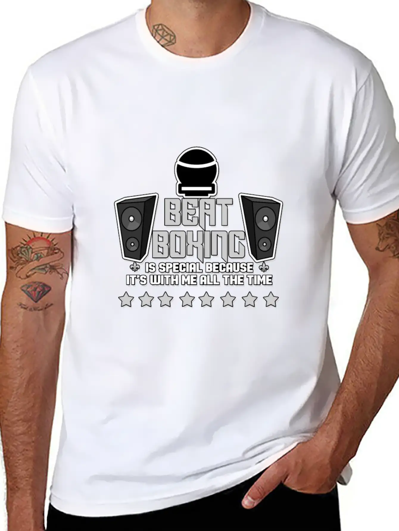 Beatboxing Hip Hop Rap Techno Music Beats Gift Stylish Everyday T-Shirt – Unisex Basic Cotton Tee