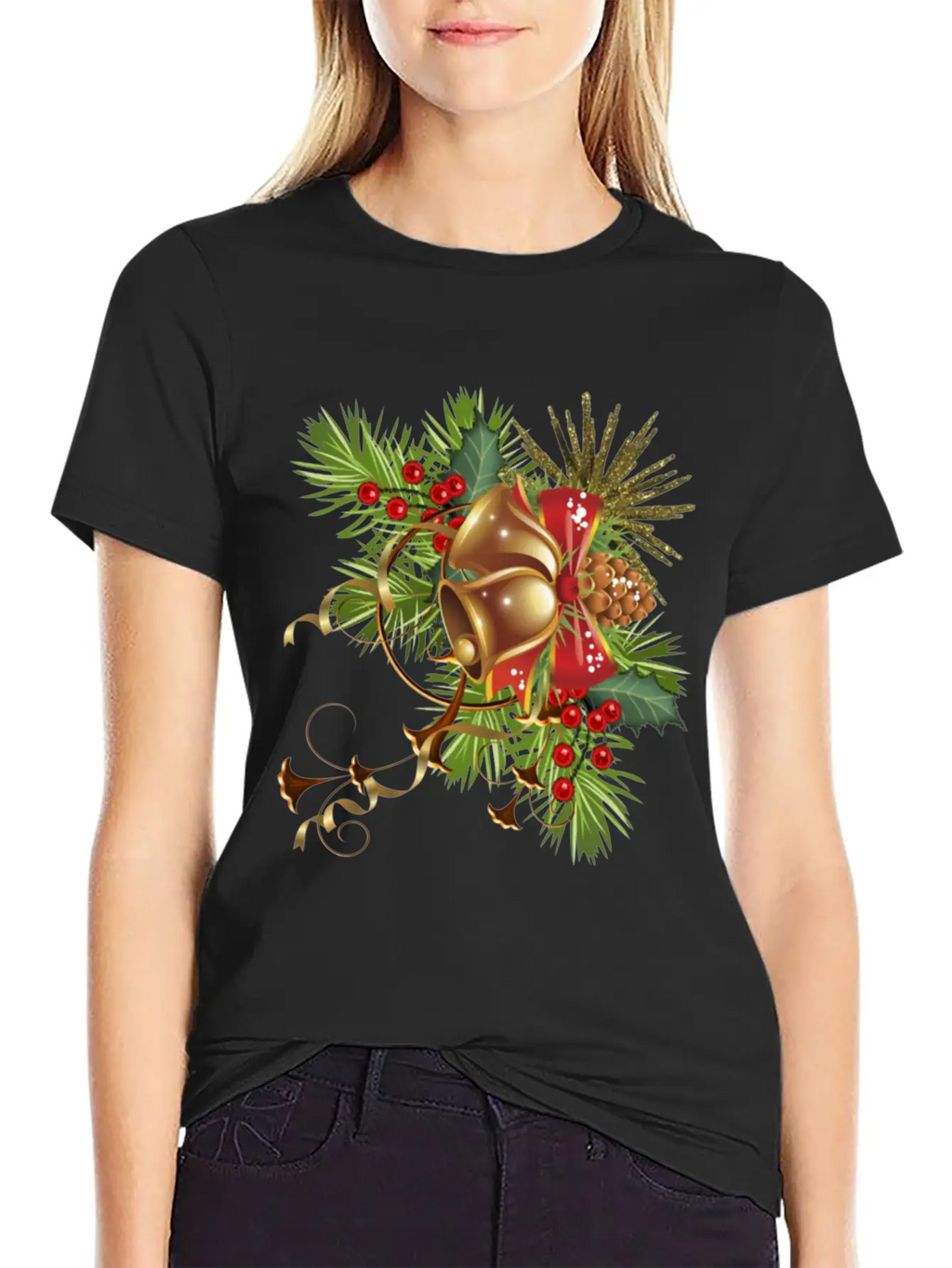 Beautiful Christmas Festival Bell Design. Basic Graphic T-Shirt – Daily Comfort In Soft Cotton