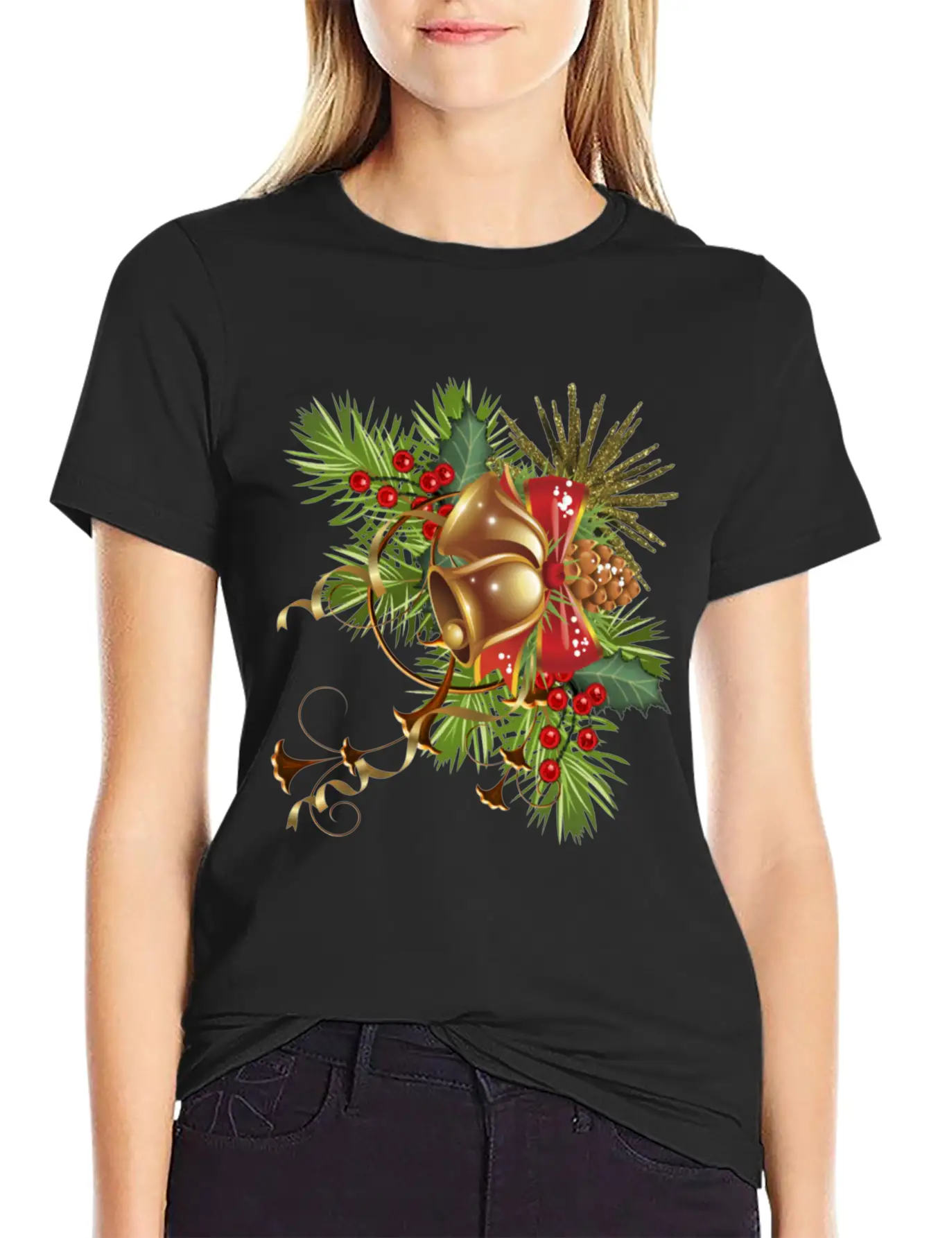 Beautiful Christmas Festival Bell Design. Basic Graphic T-Shirt – Daily Comfort In Soft Cotton