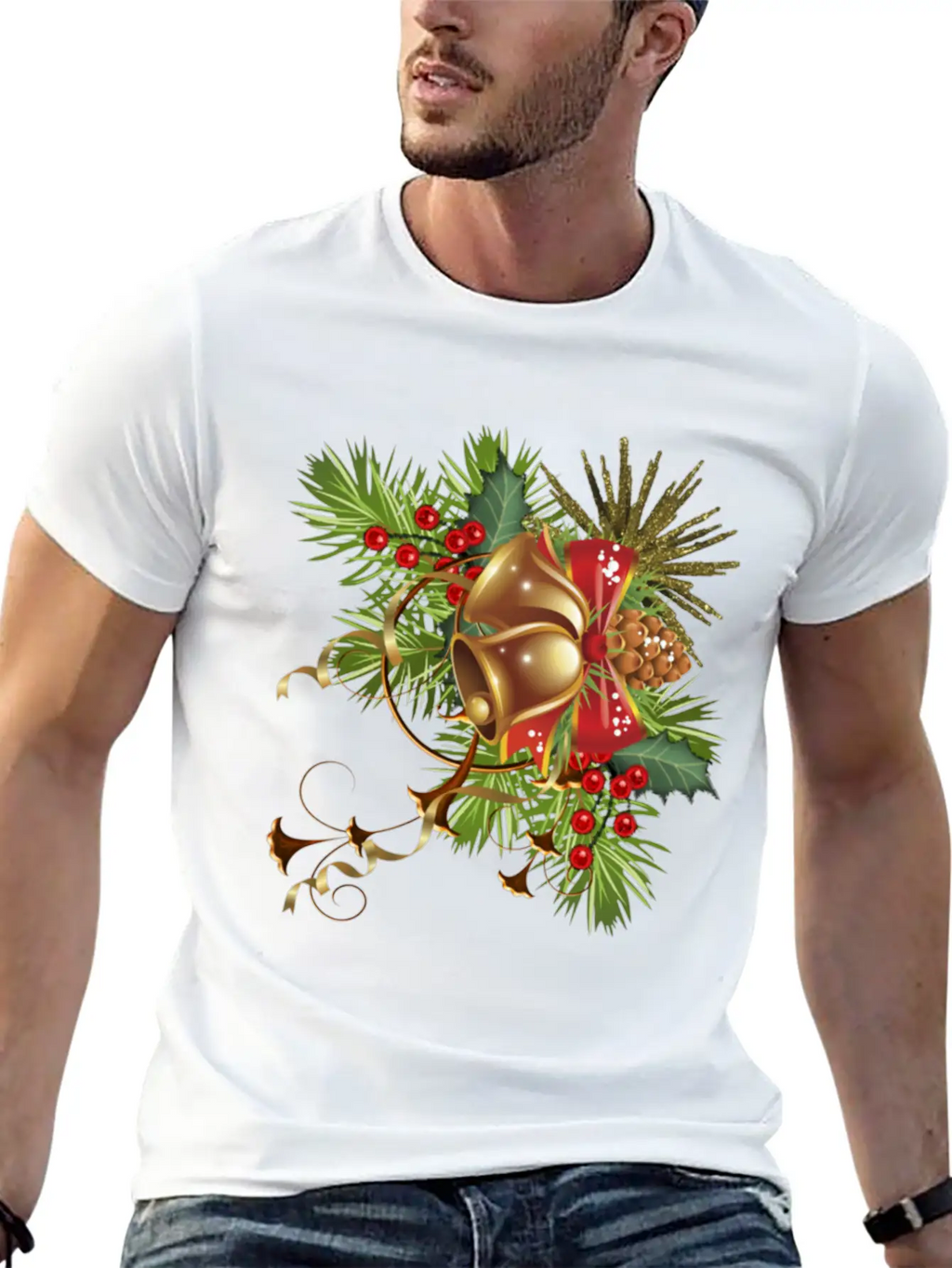 Beautiful Christmas Festival Bell Design. Basic Graphic T-Shirt – Daily Comfort In Soft Cotton