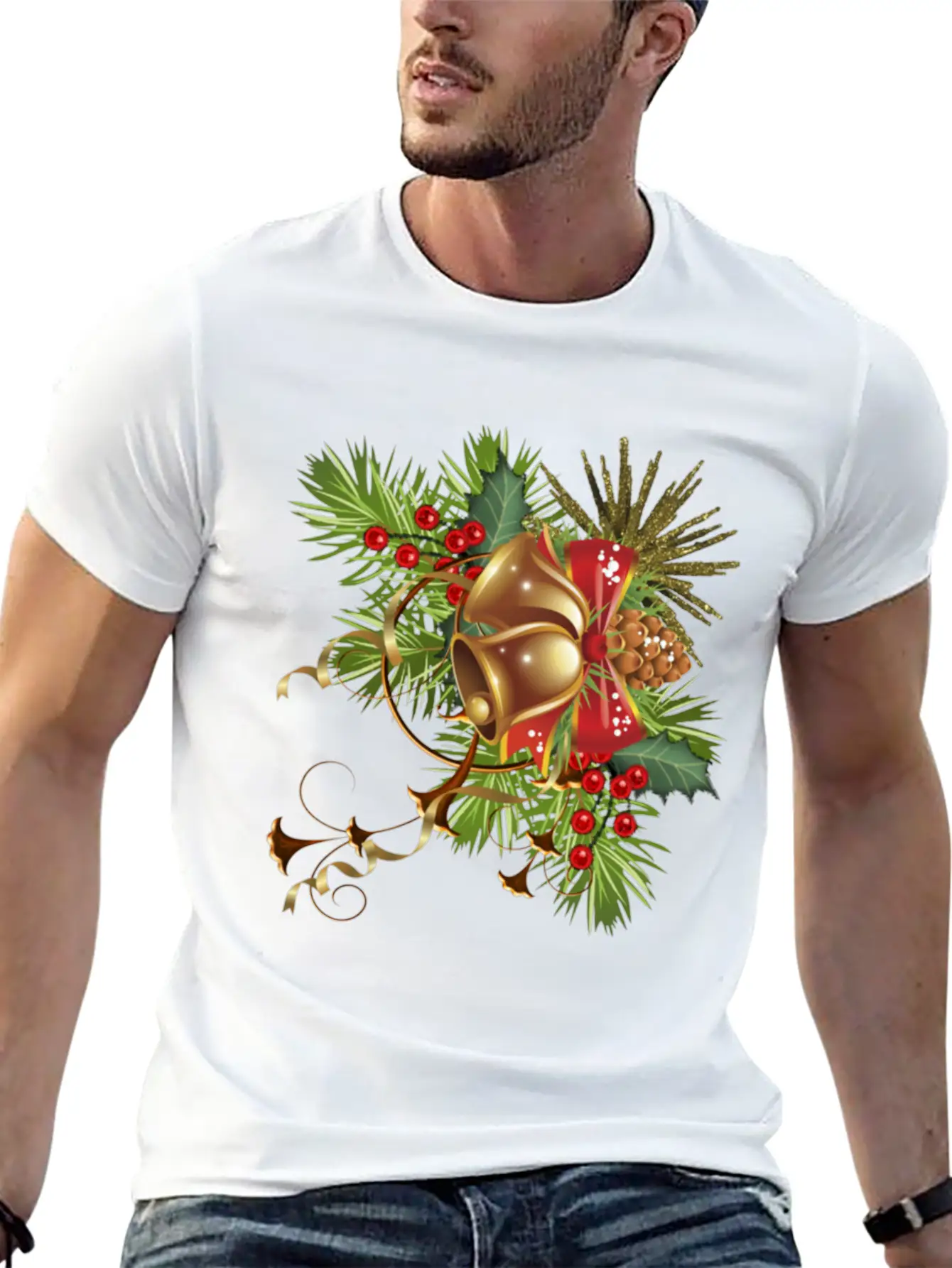 Beautiful Christmas Festival Bell Design. Basic Graphic T-Shirt – Daily Comfort In Soft Cotton