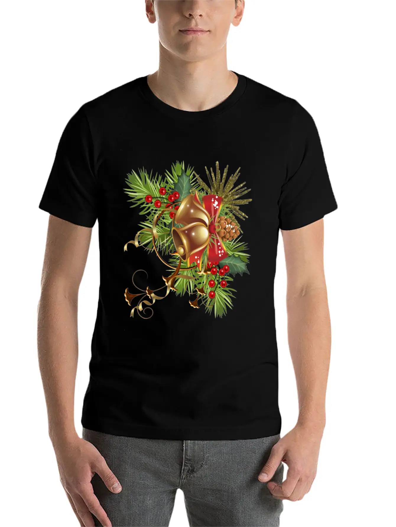 Beautiful Christmas Festival Bell Design. Basic Graphic T-Shirt – Daily Comfort In Soft Cotton