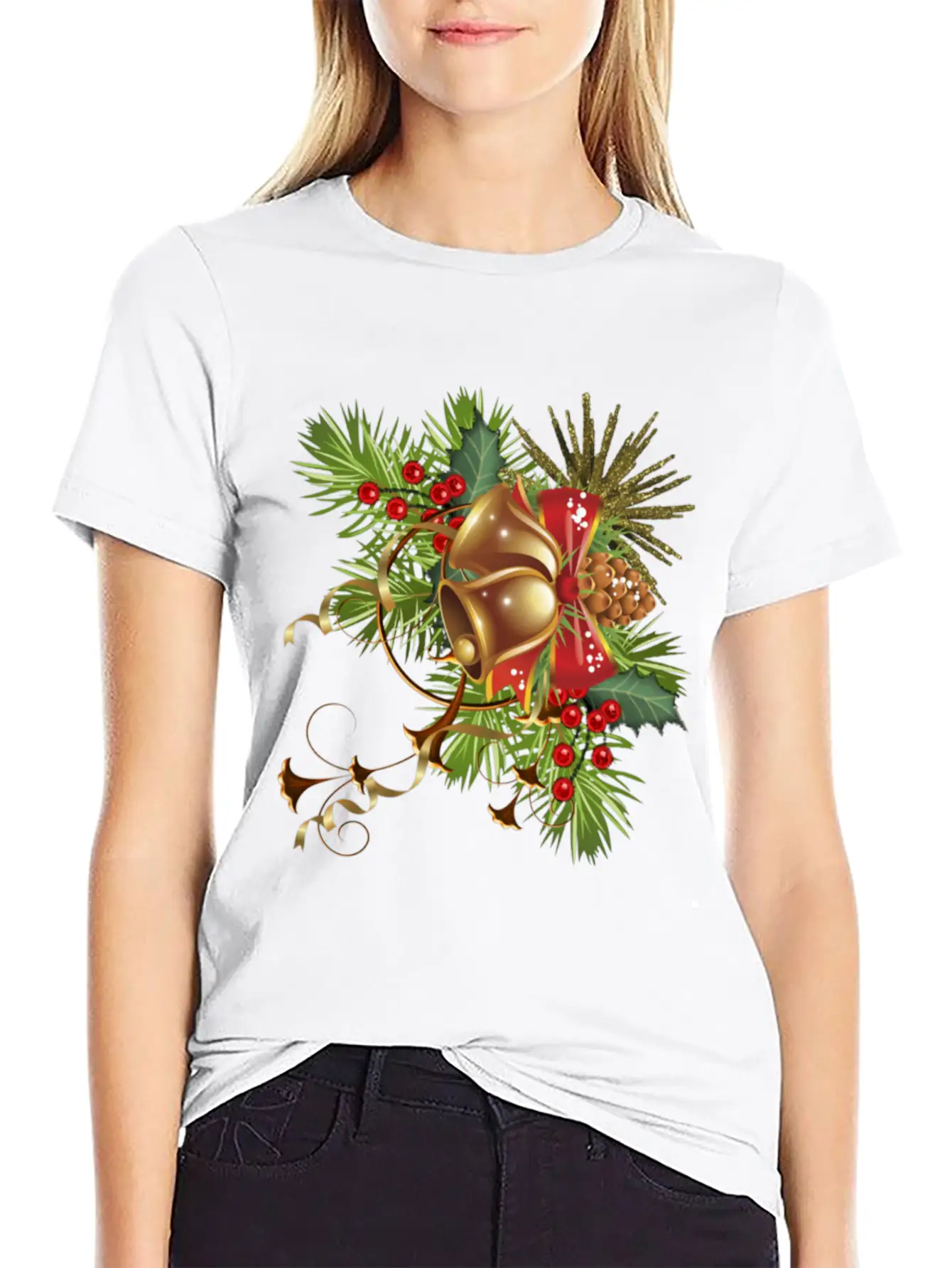 Beautiful Christmas Festival Bell Design. Basic Graphic T-Shirt – Daily Comfort In Soft Cotton