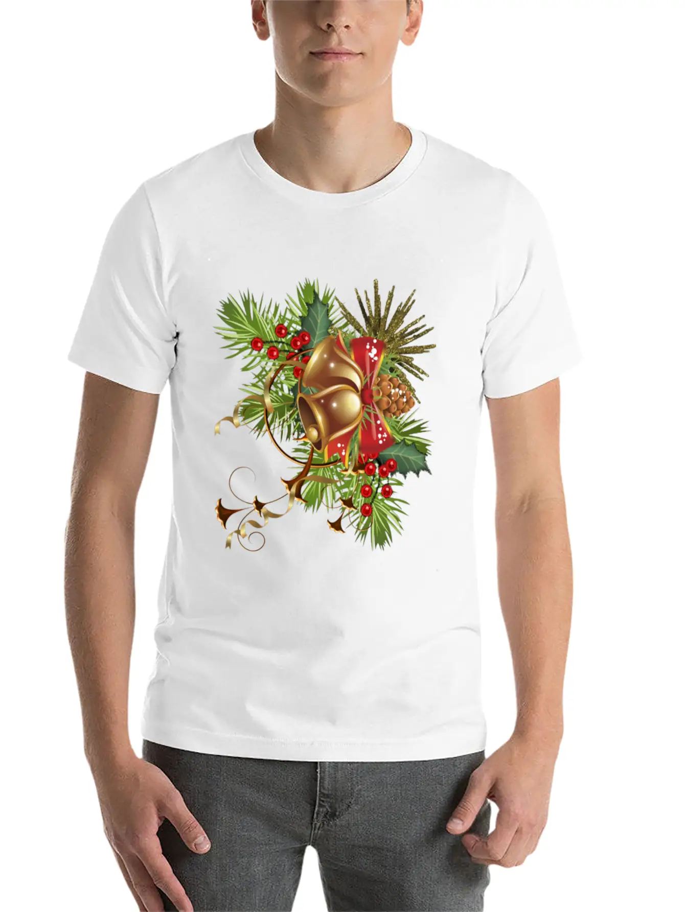 Beautiful Christmas Festival Bell Design. Basic Graphic T-Shirt – Daily Comfort In Soft Cotton