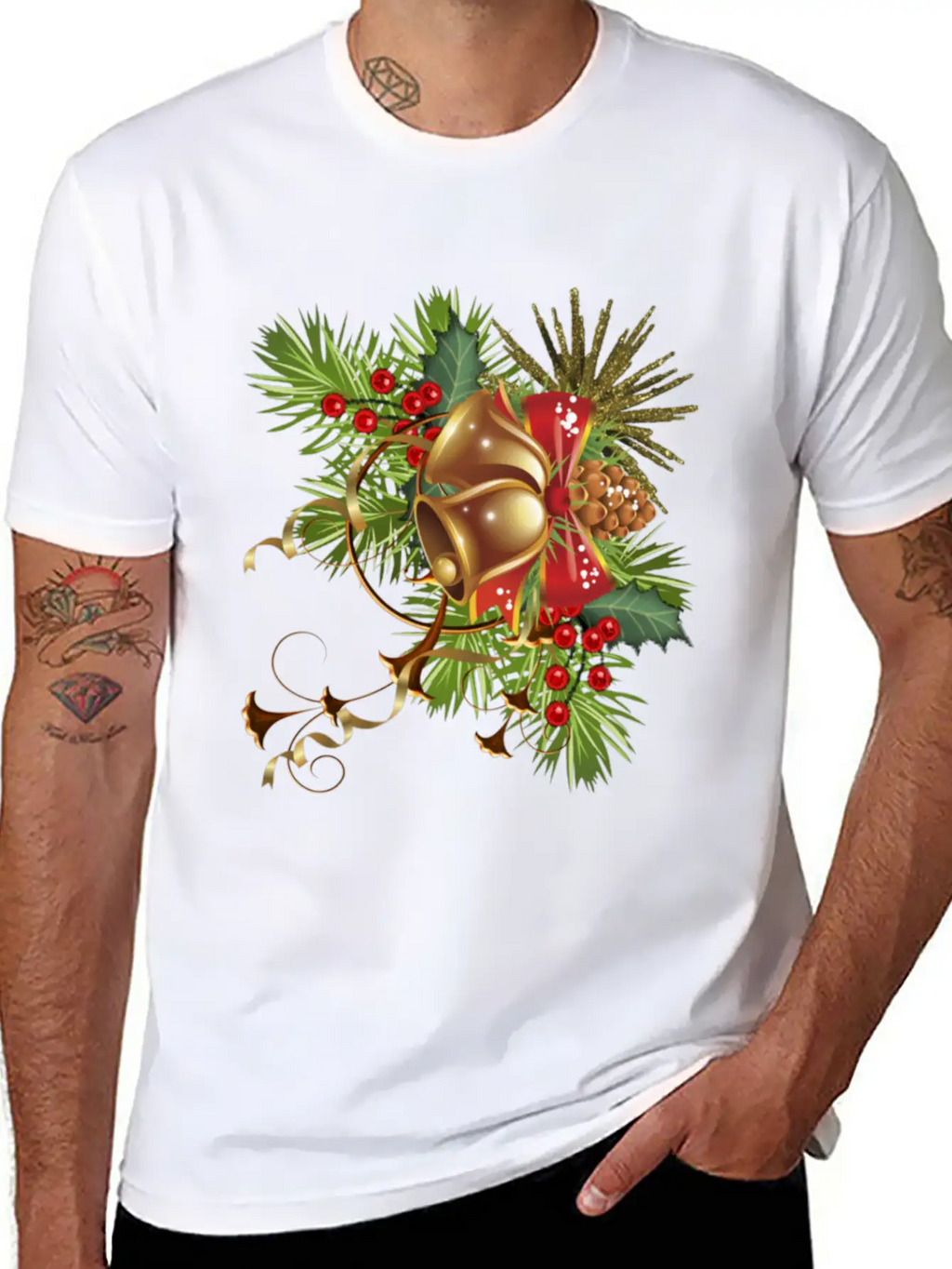 Beautiful Christmas Festival Bell Design. Basic Graphic T-Shirt – Daily Comfort In Soft Cotton