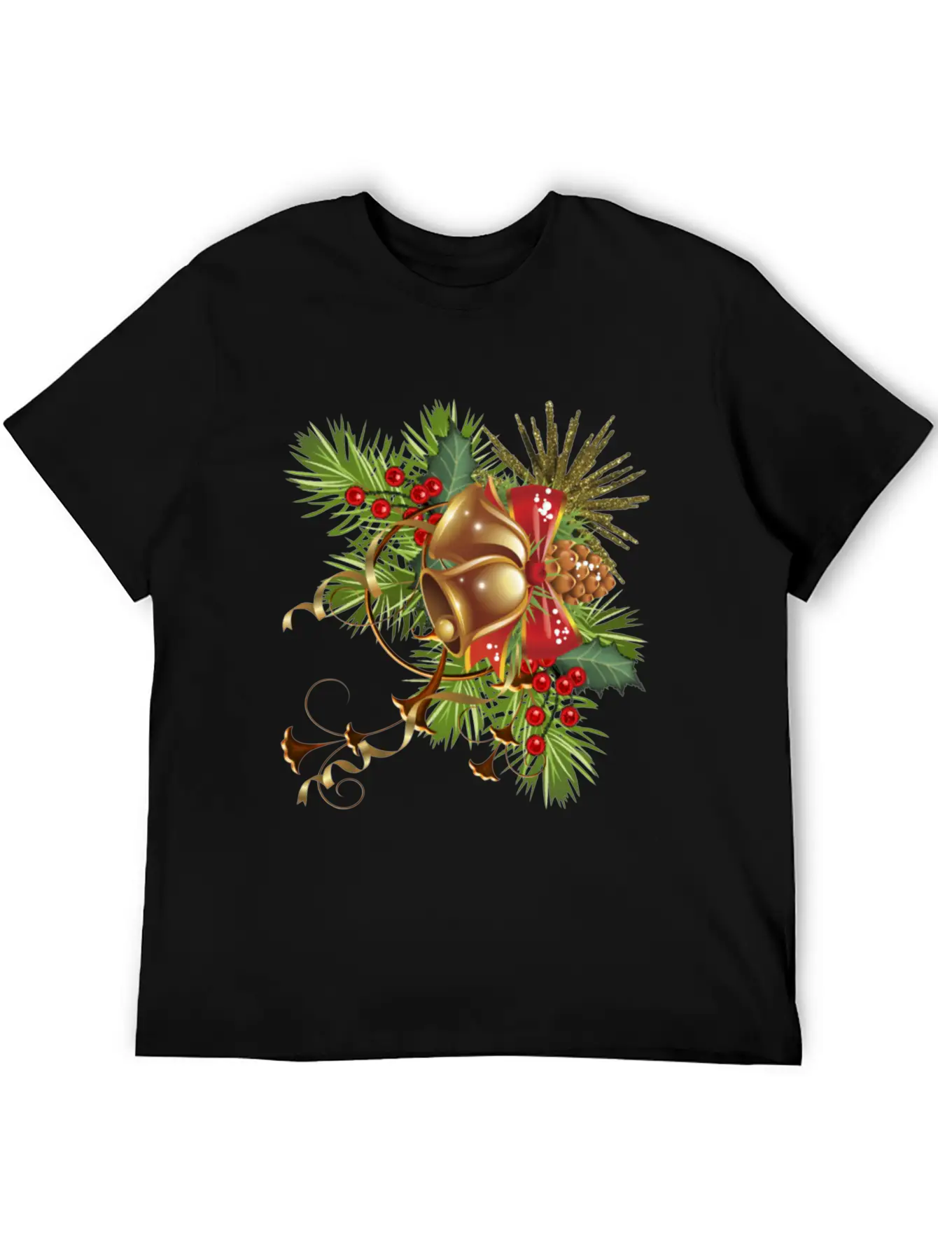 Beautiful Christmas Festival Bell Design. Basic Graphic T-Shirt – Daily Comfort In Soft Cotton