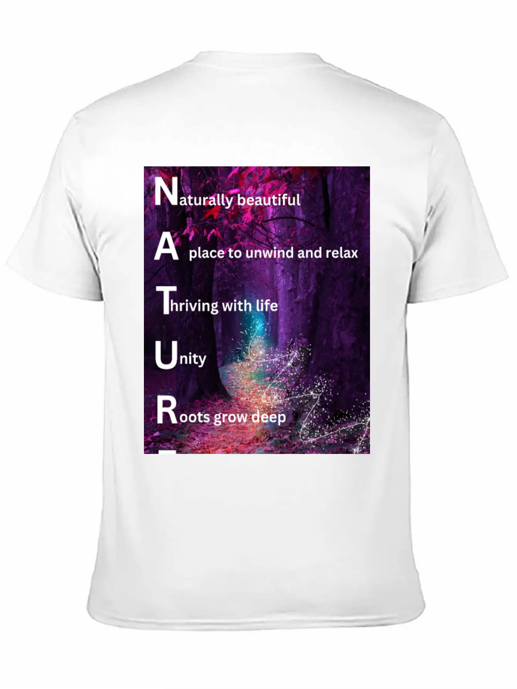 Beautiful Forest Nature Poster Breathable Soft Cotton T-Shirt – Timeless Casual Look
