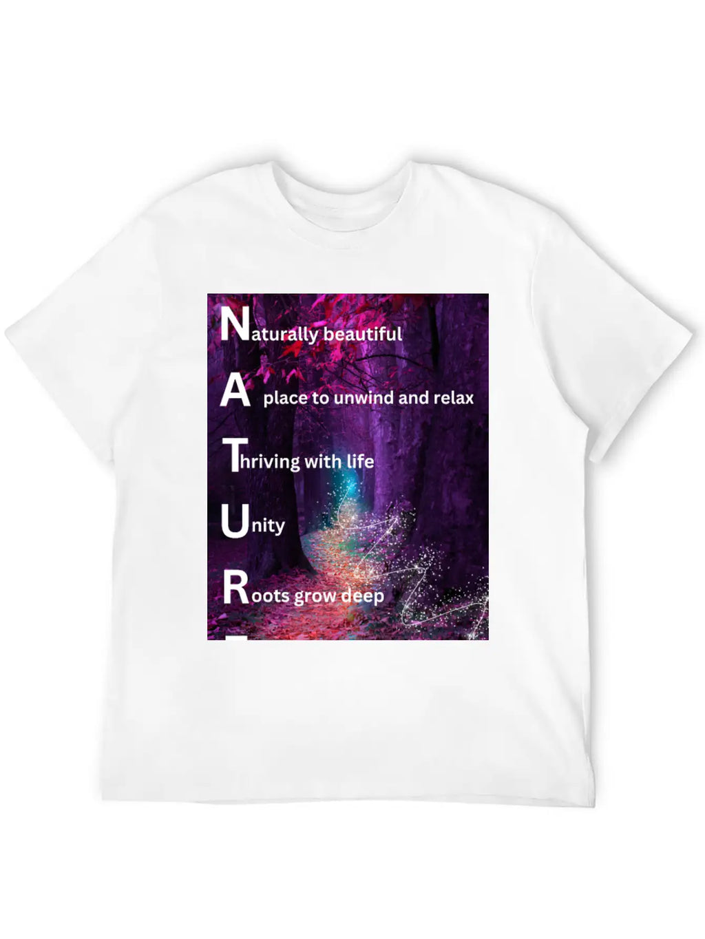 Beautiful Forest Nature Poster Breathable Soft Cotton T-Shirt – Timeless Casual Look