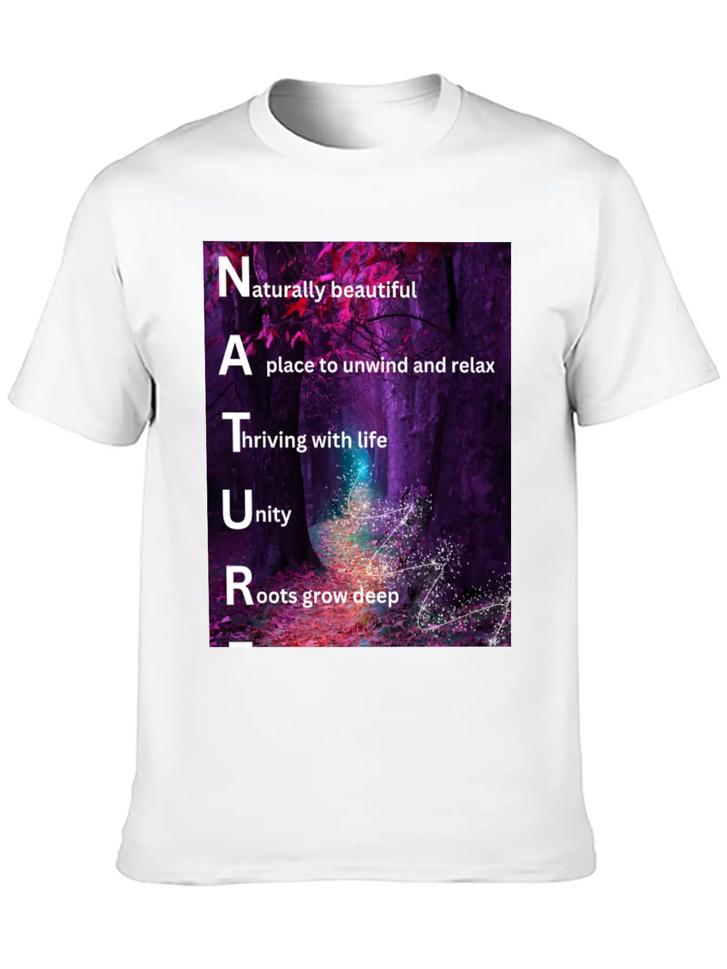 Beautiful Forest Nature Poster Breathable Soft Cotton T-Shirt – Timeless Casual Look