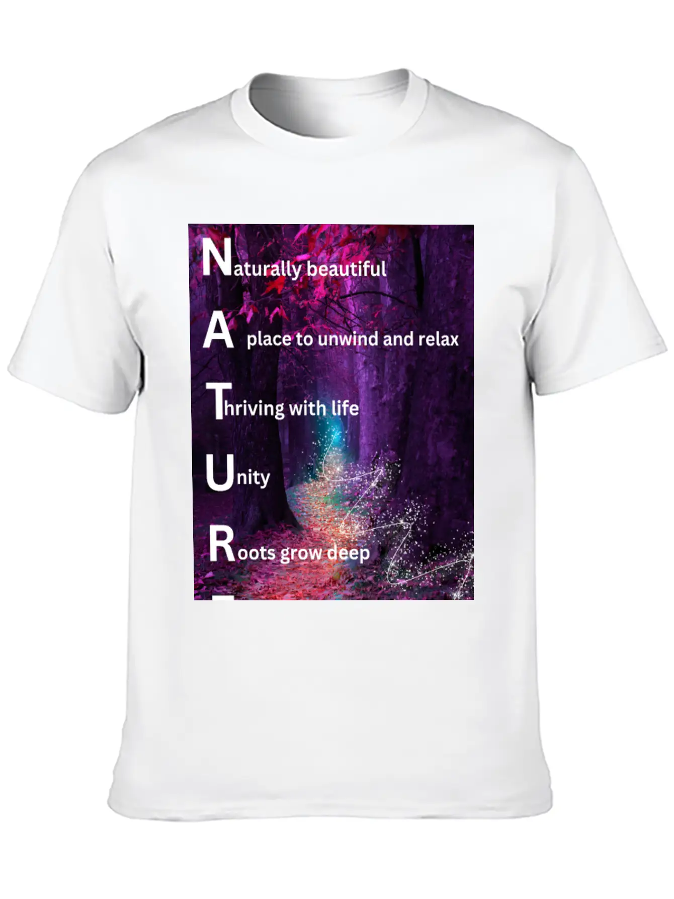 Beautiful Forest Nature Poster Breathable Soft Cotton T-Shirt – Timeless Casual Look