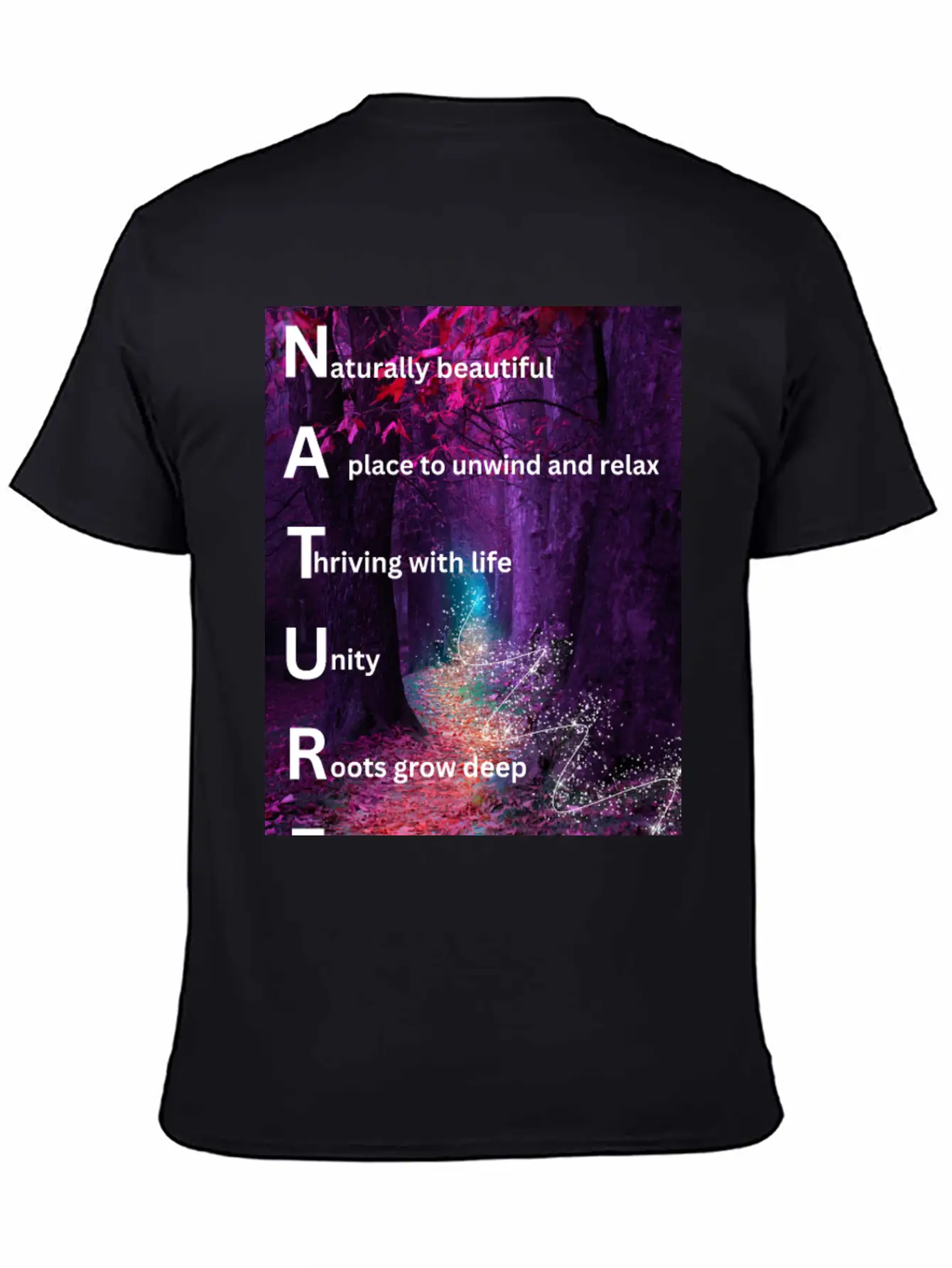 Beautiful Forest Nature Poster Breathable Soft Cotton T-Shirt – Timeless Casual Look