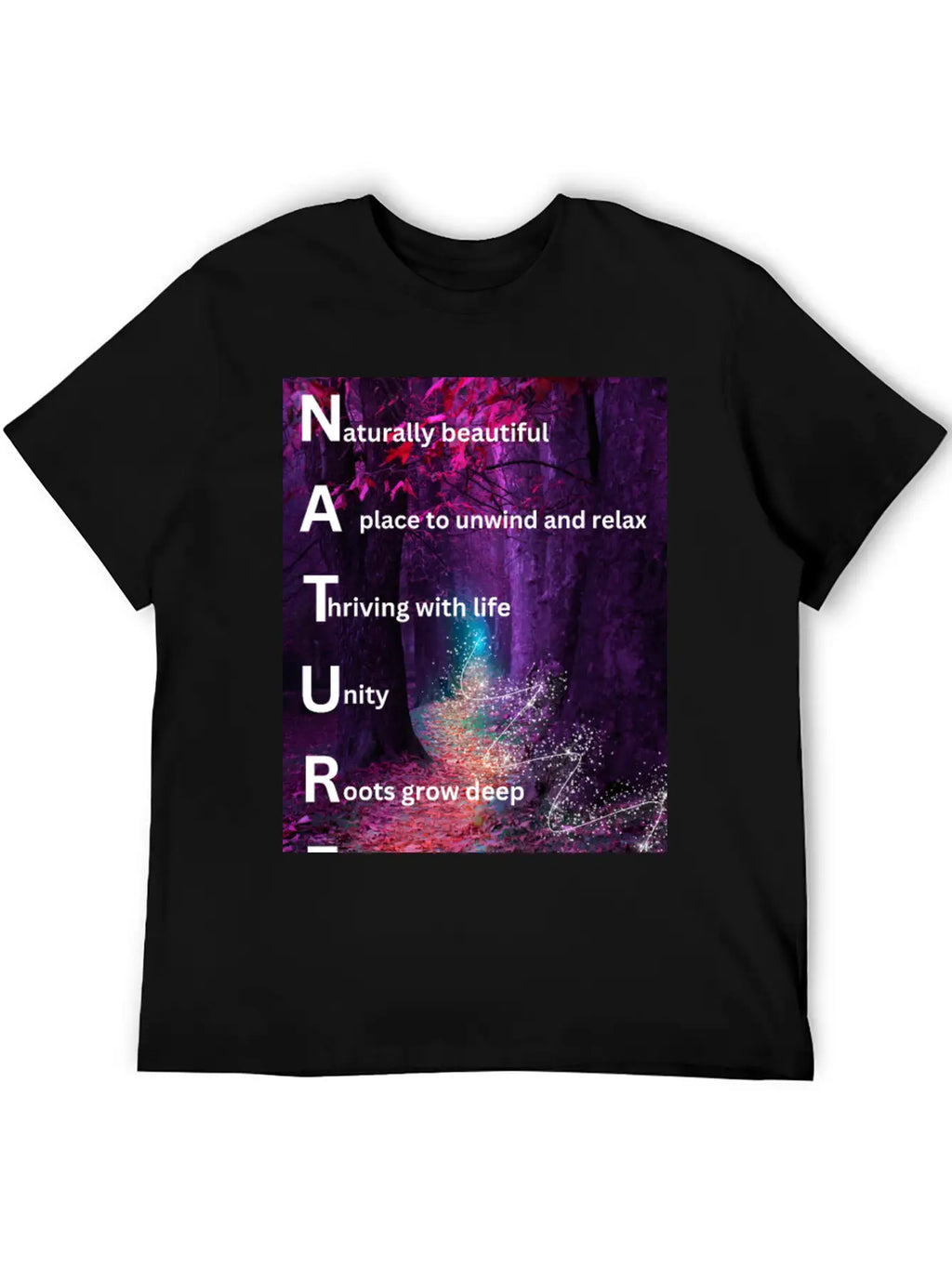Beautiful Forest Nature Poster Breathable Soft Cotton T-Shirt – Timeless Casual Look