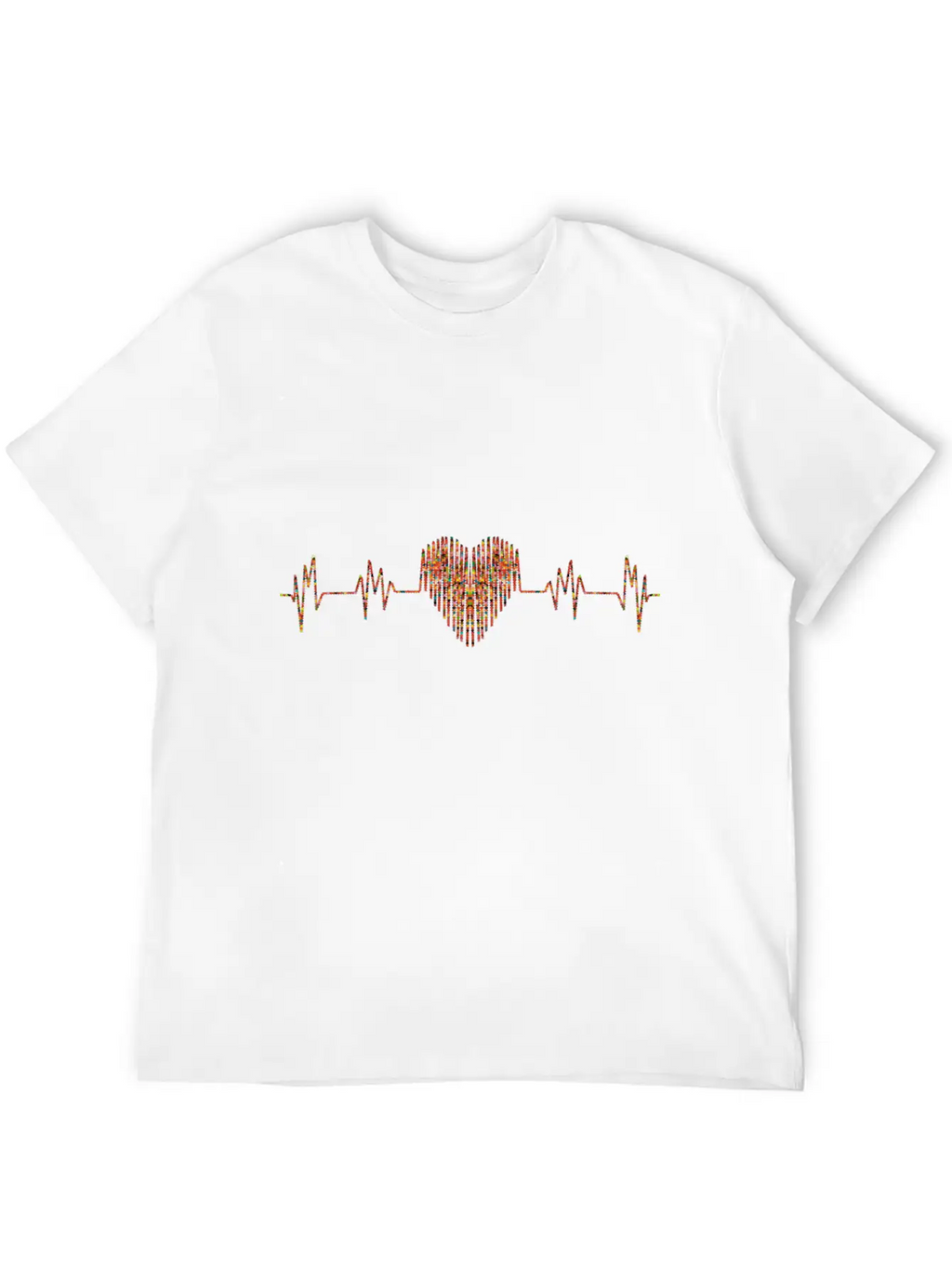 Beautiful Heartbeat Love Heart Design Essential Cotton Tee For Daily Outfits – Unisex Style