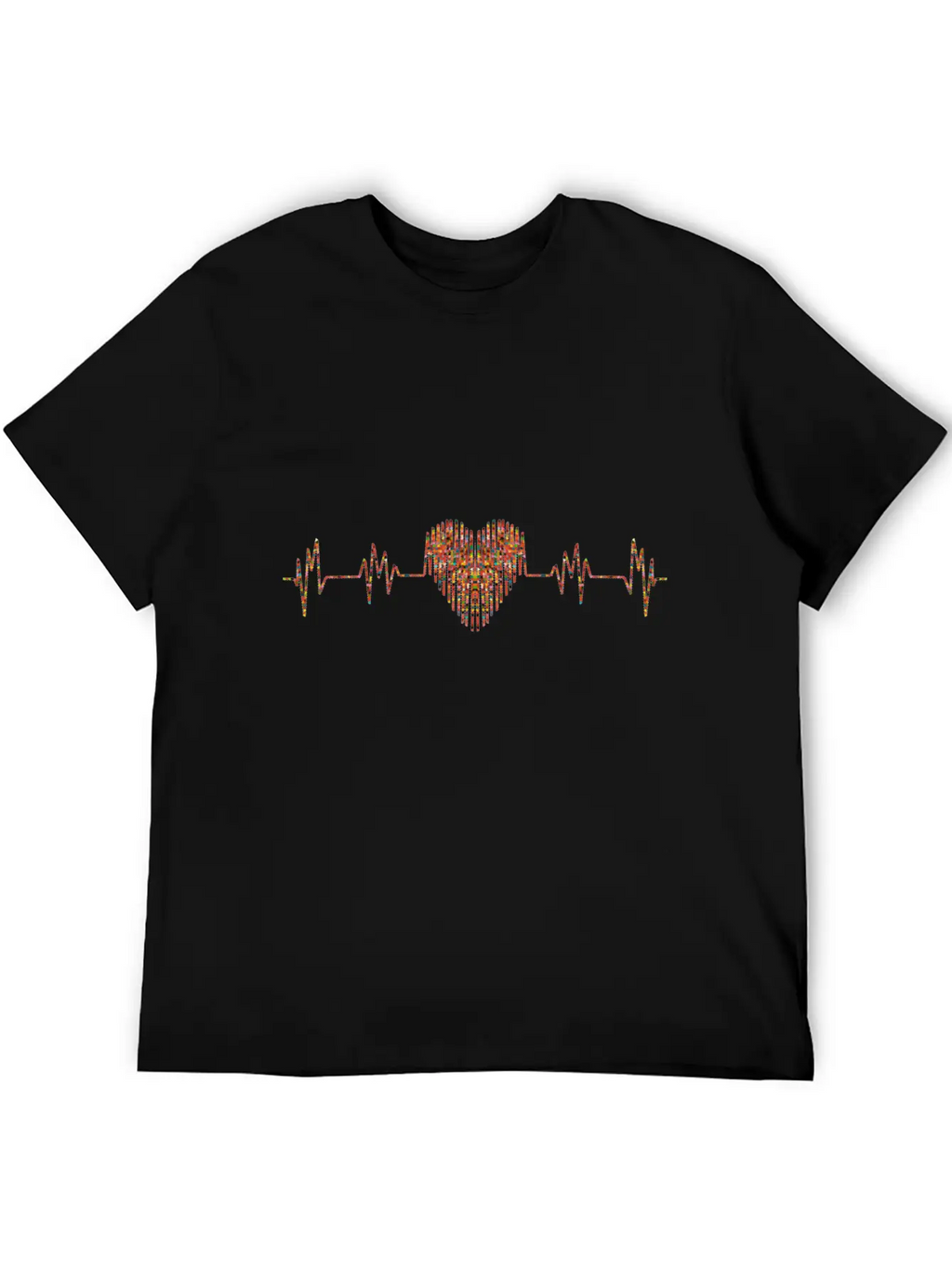 Beautiful Heartbeat Love Heart Design Essential Cotton Tee For Daily Outfits – Unisex Style