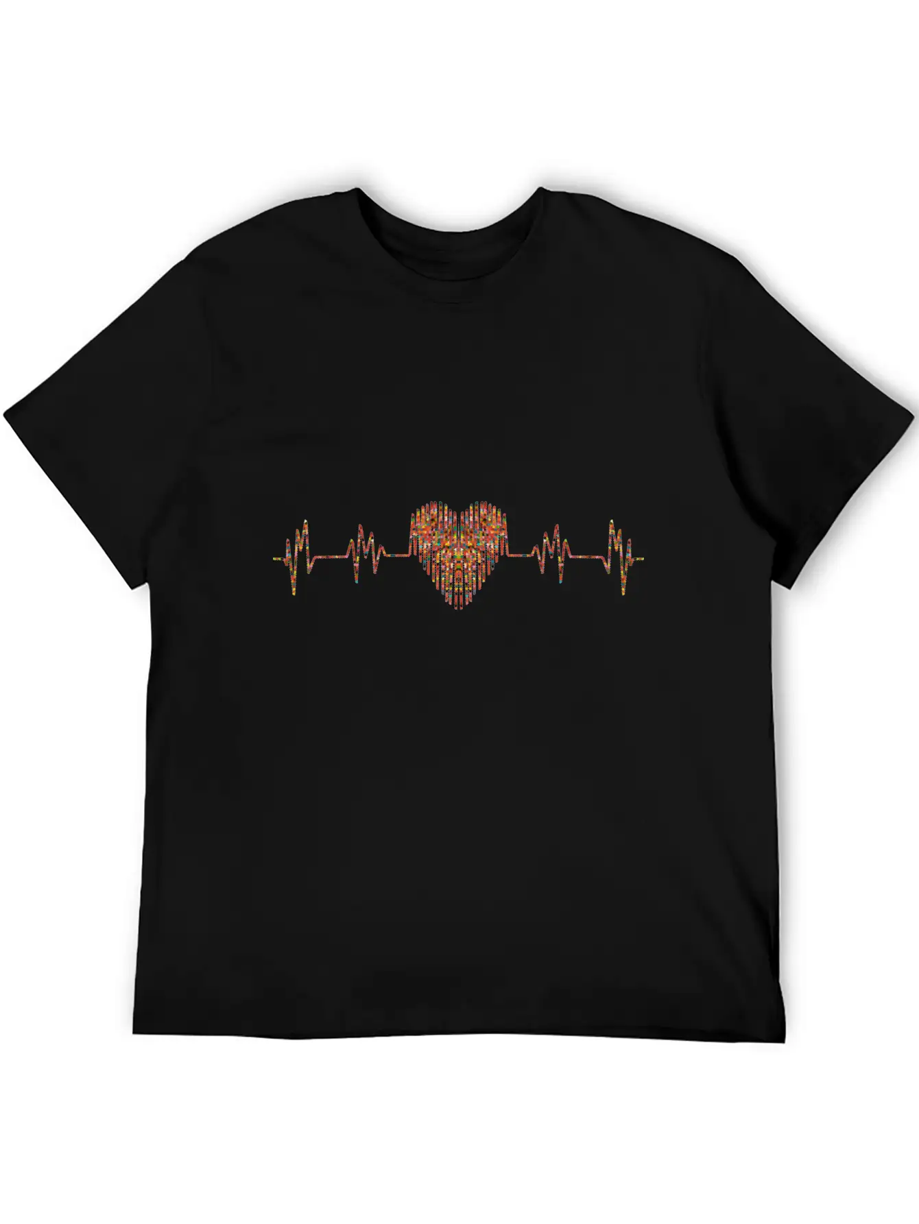 Beautiful Heartbeat Love Heart Design Essential Cotton Tee For Daily Outfits – Unisex Style