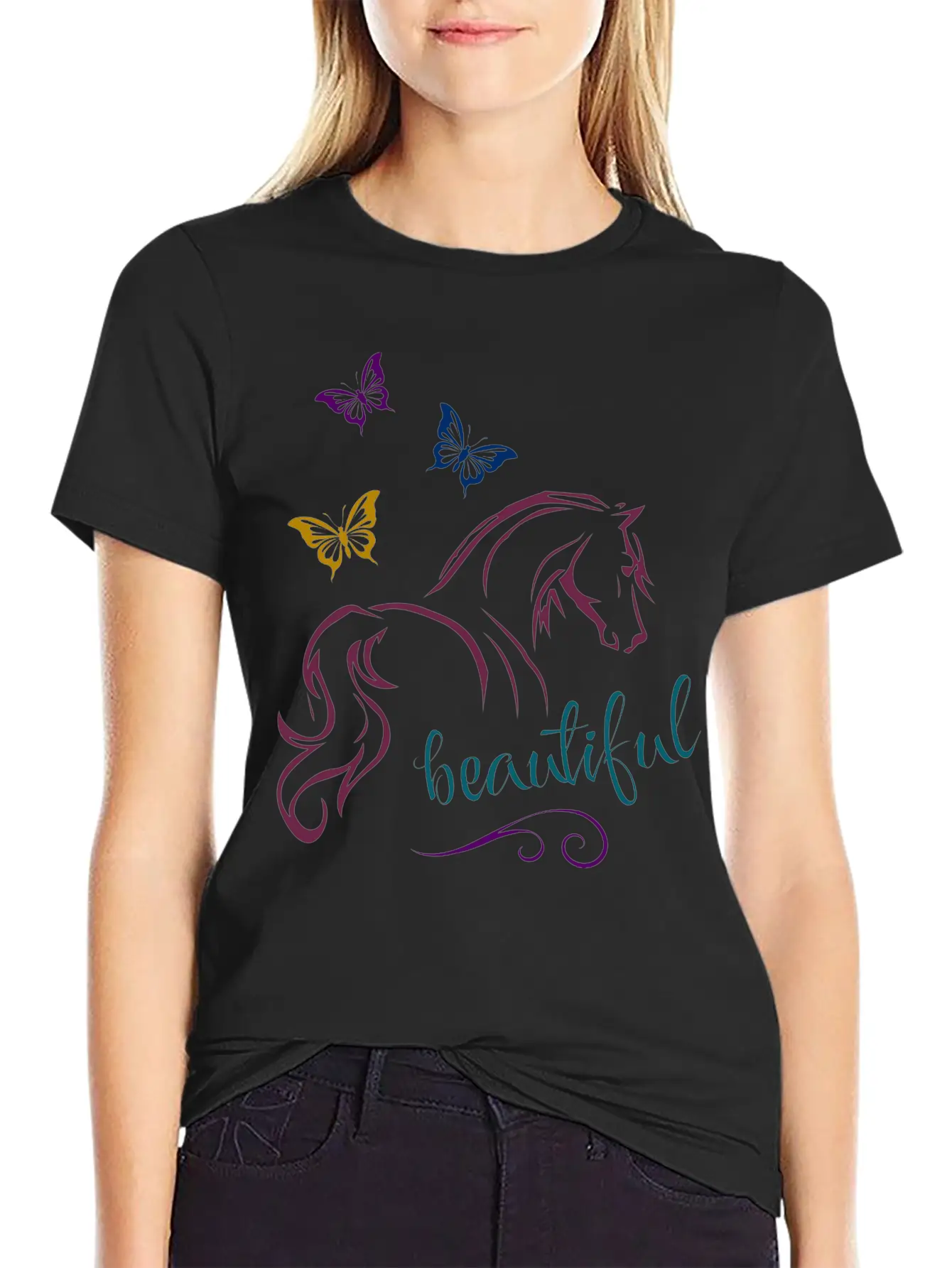 Beautiful Horse Unisex Casual T-Shirt – Clean Design For Daily Comfort