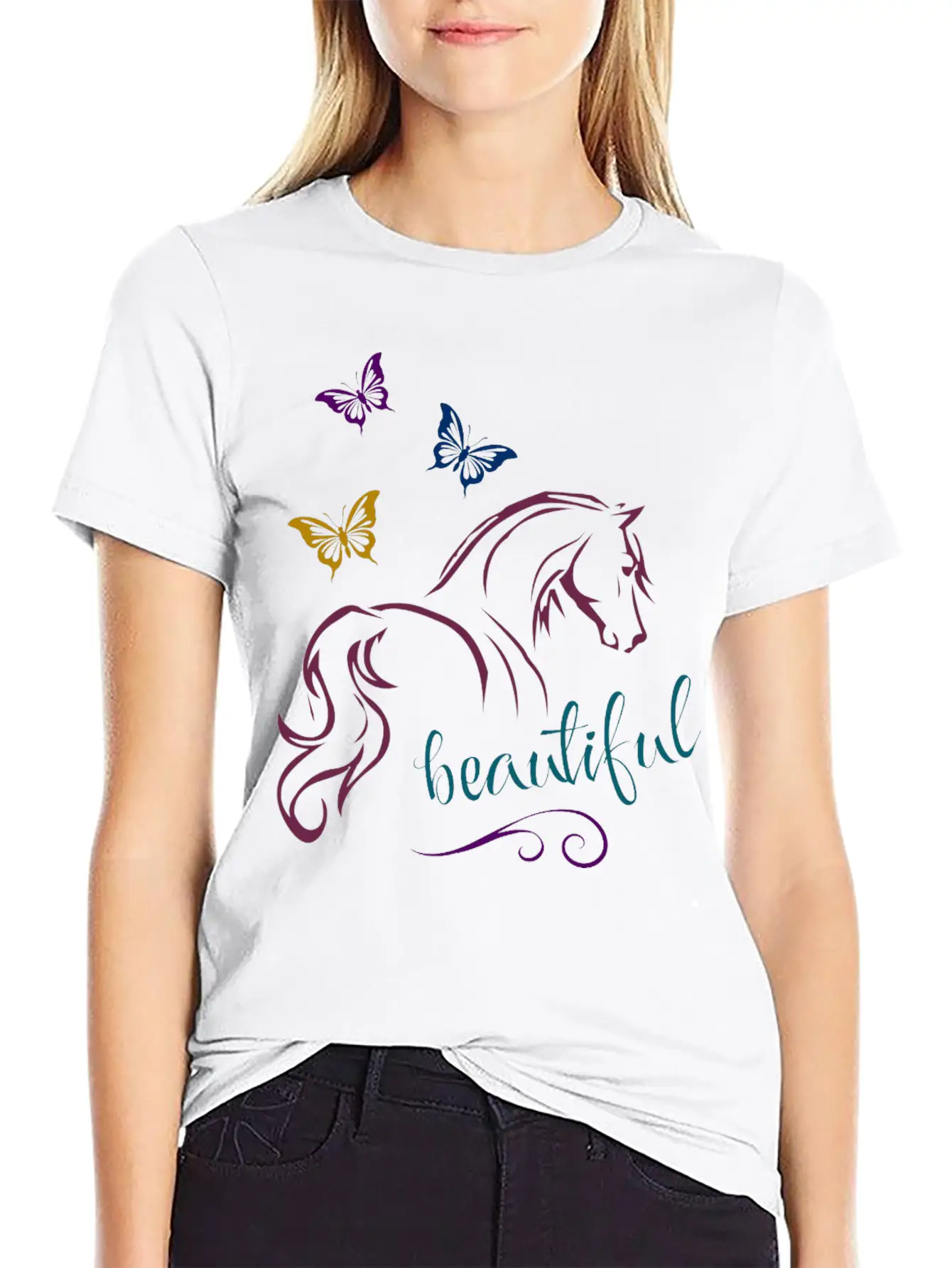 Beautiful Horse Unisex Casual T-Shirt – Clean Design For Daily Comfort