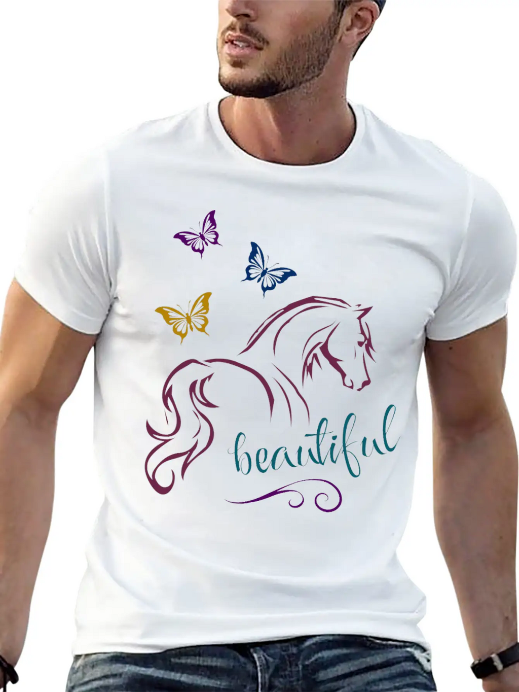 Beautiful Horse Unisex Casual T-Shirt – Clean Design For Daily Comfort