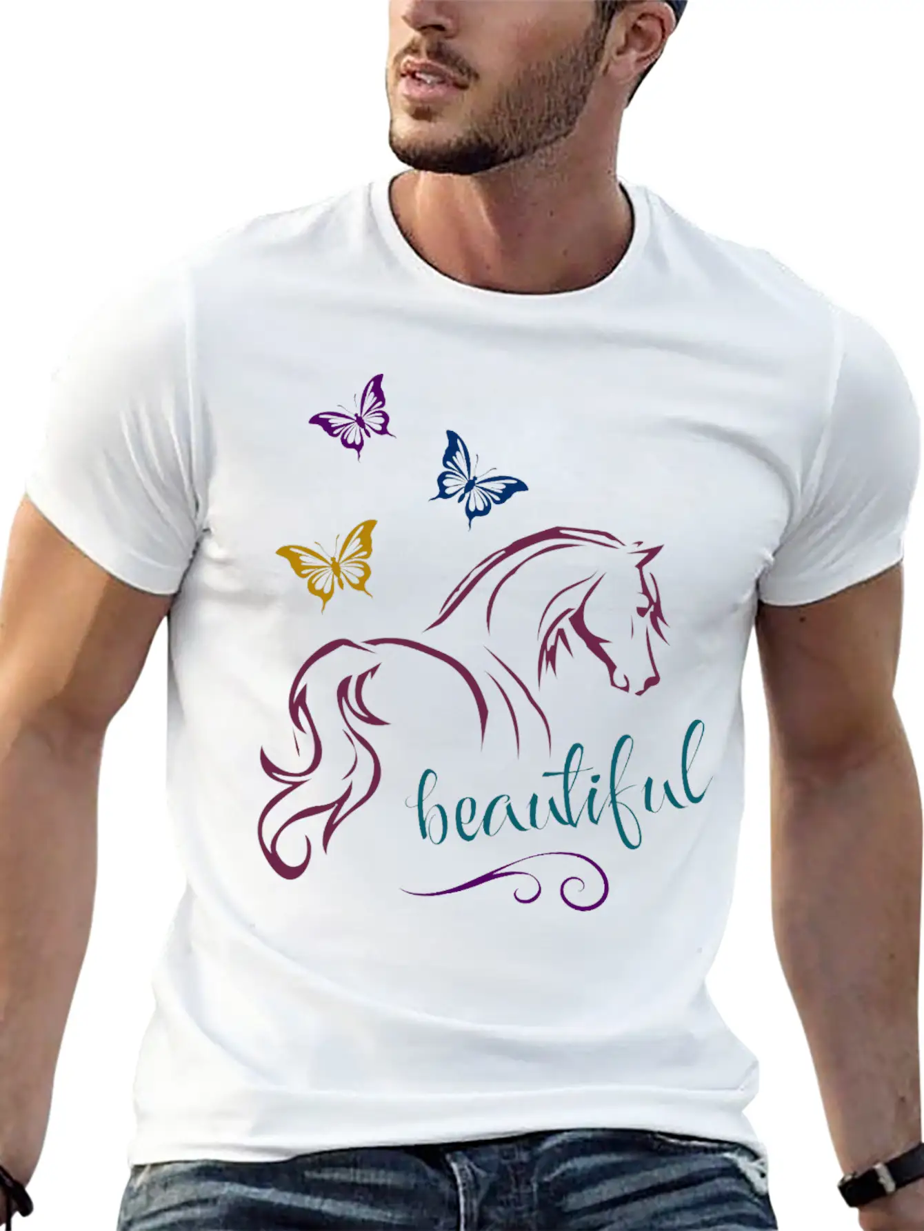 Beautiful Horse Unisex Casual T-Shirt – Clean Design For Daily Comfort