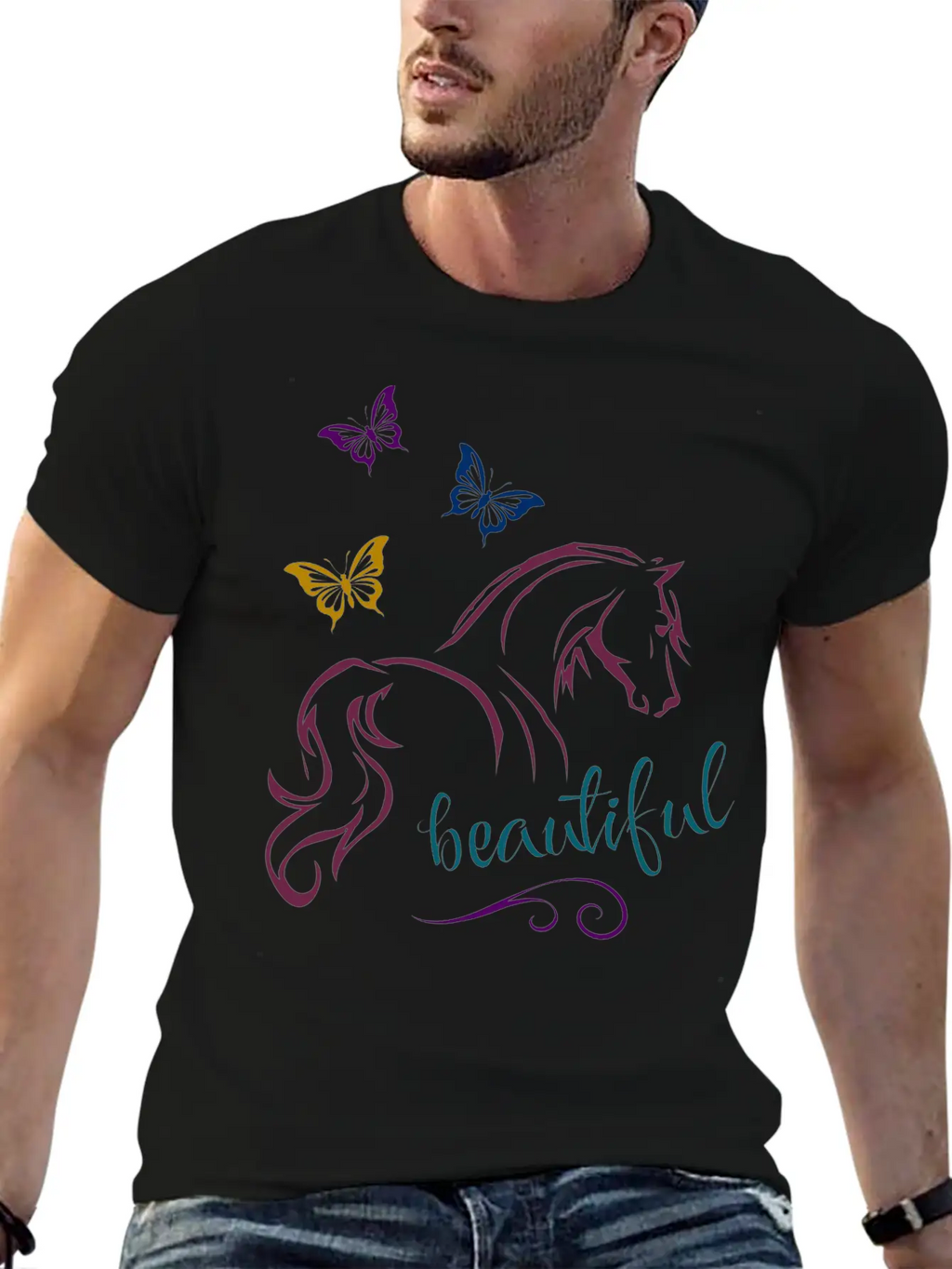 Beautiful Horse Unisex Casual T-Shirt – Clean Design For Daily Comfort