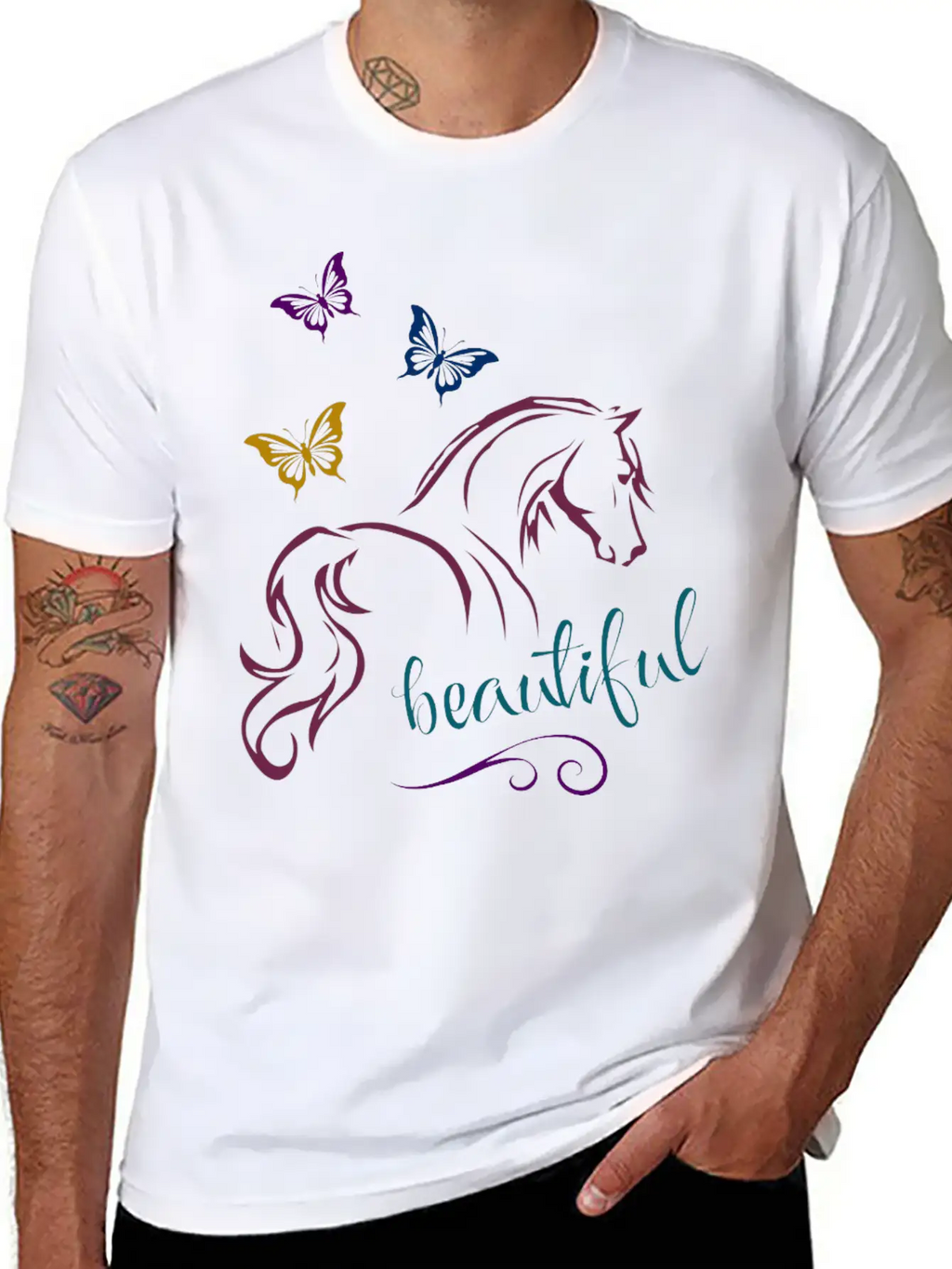 Beautiful Horse Unisex Casual T-Shirt – Clean Design For Daily Comfort